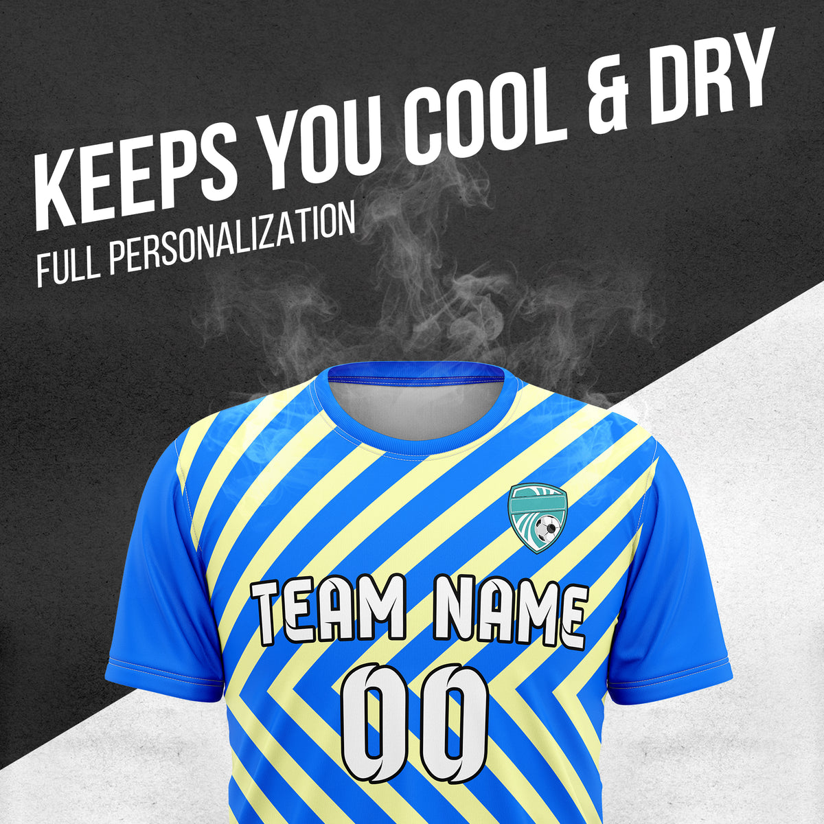 Custom SwiftStripe Blue Soccer sport Tops Jersey