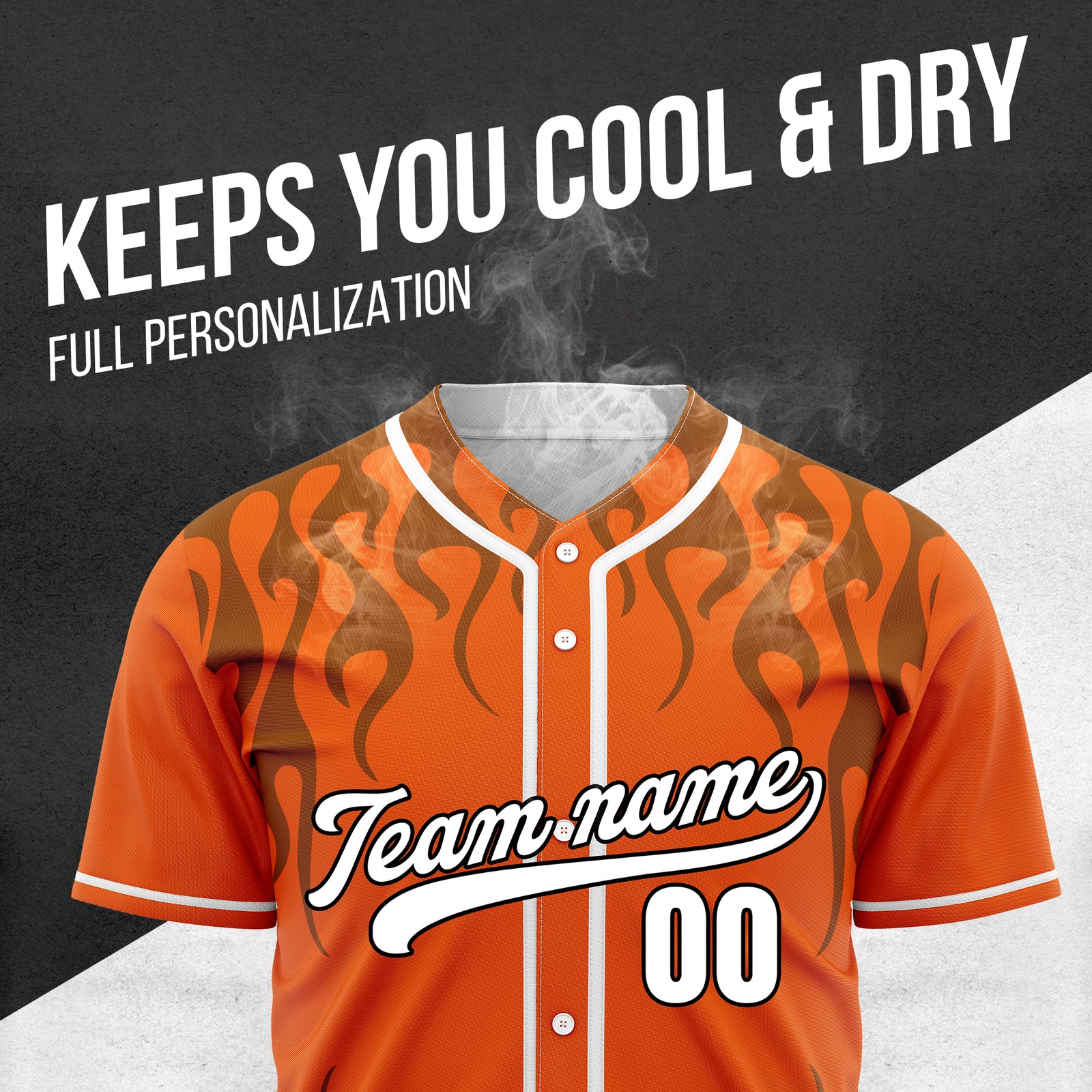 Custom Frostburn Orange Baseball Sports Jersey Personalized Uniform with Name & Number