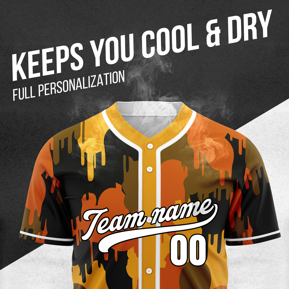 Custom Paint Hustlers Orange Baseball Sports Jersey Personalized Uniform with Name & Number