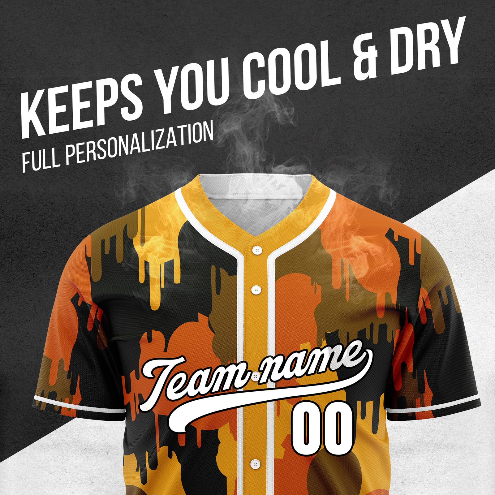 Custom Paint Hustlers Orange Baseball Sports Jersey Personalized Uniform with Name & Number