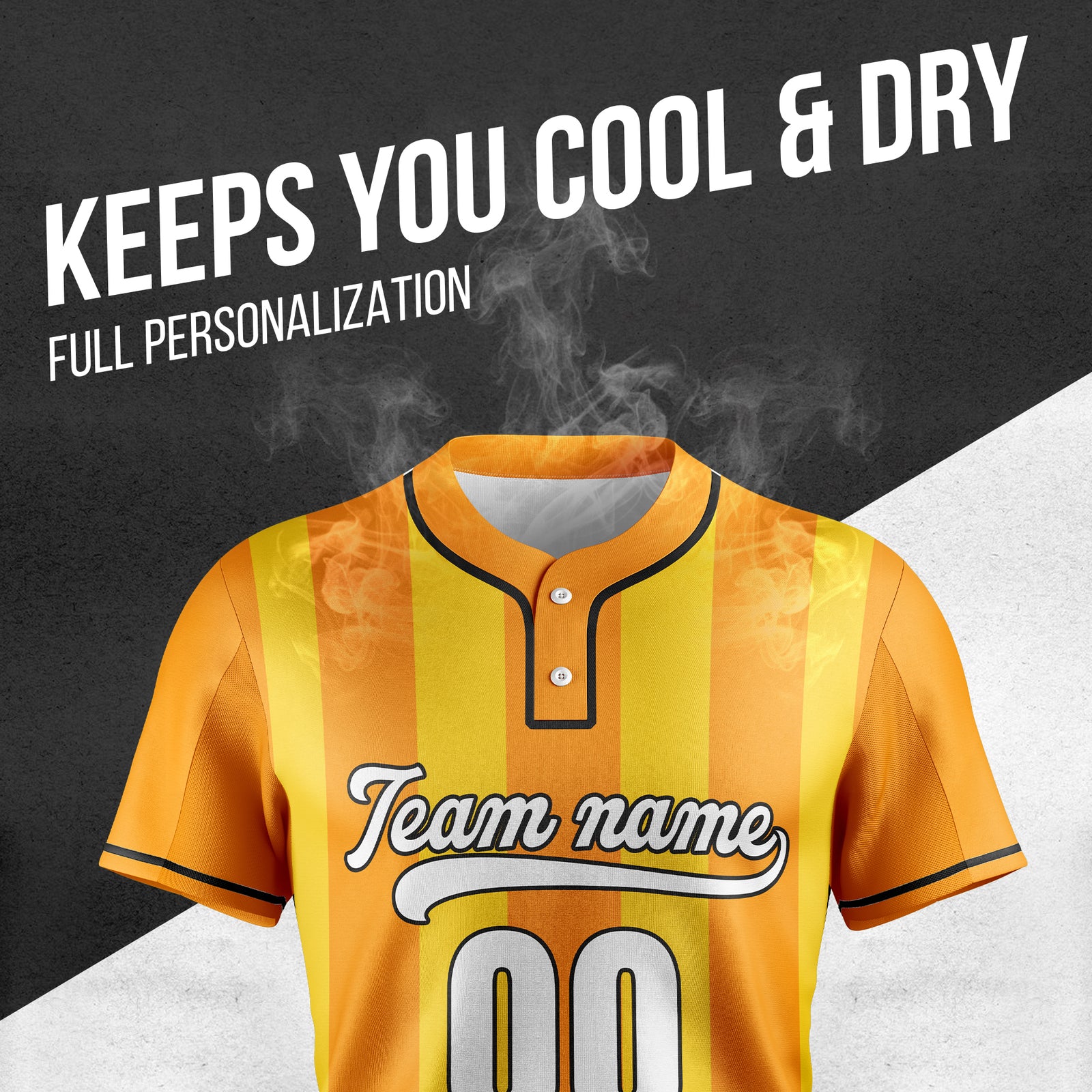 Custom Dual Stripe Orange Baseball Sports Jersey Personalized Uniform with Name & Number