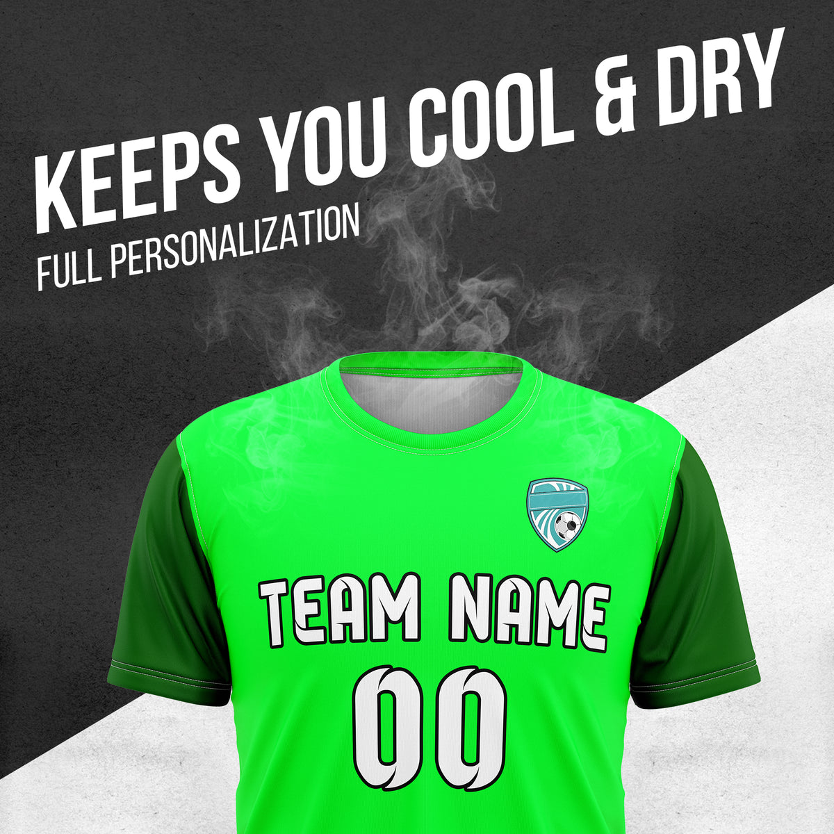 Custom BaseLine Stripe Neon Green Soccer sport Tops Jersey