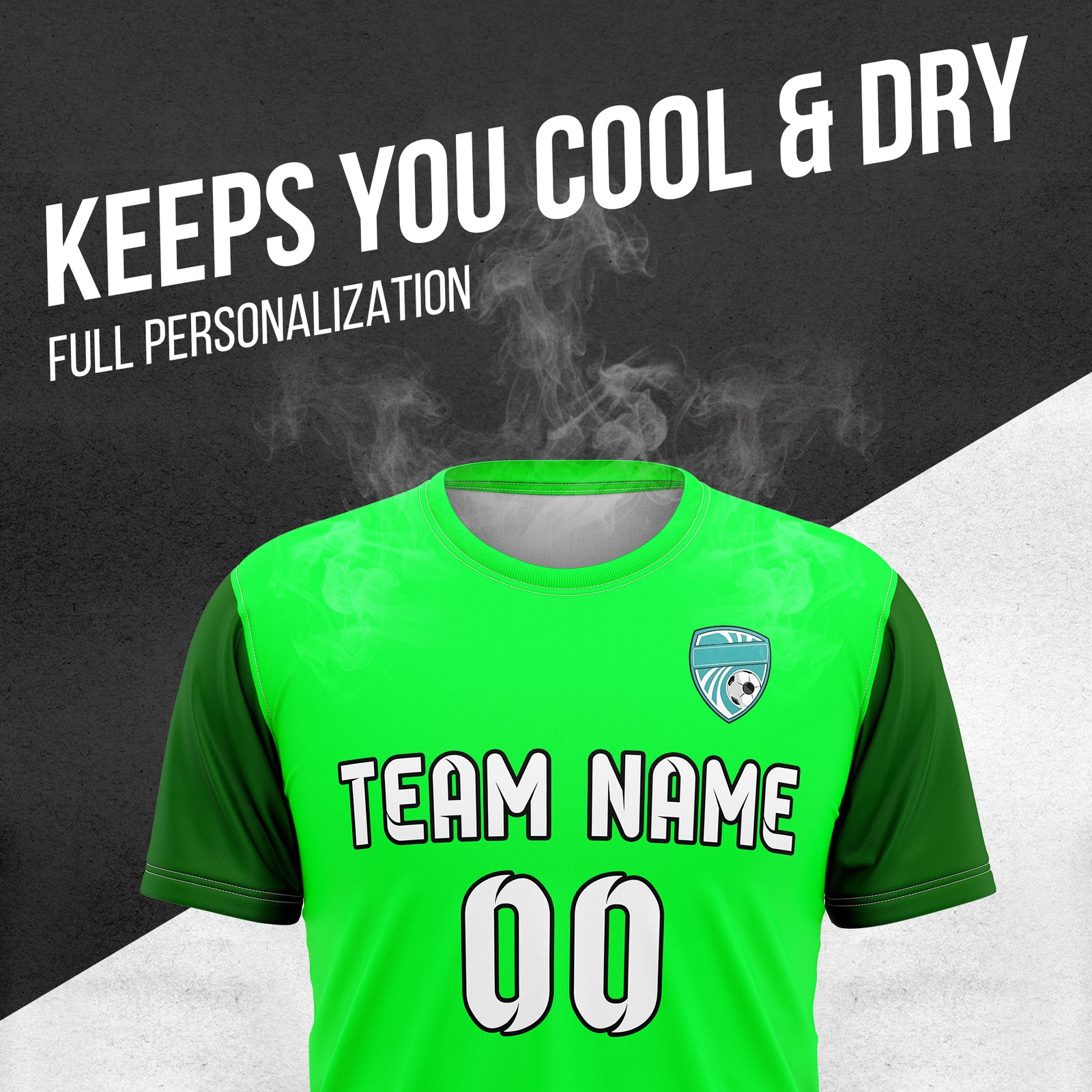 Custom BaseLine Stripe Neon Green Soccer sport Tops Jersey