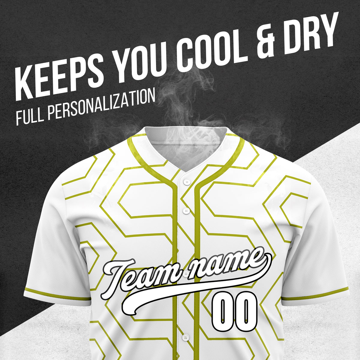 Custom Rhombus Rush White Baseball Sports Jersey Personalized Uniform with Name & Number