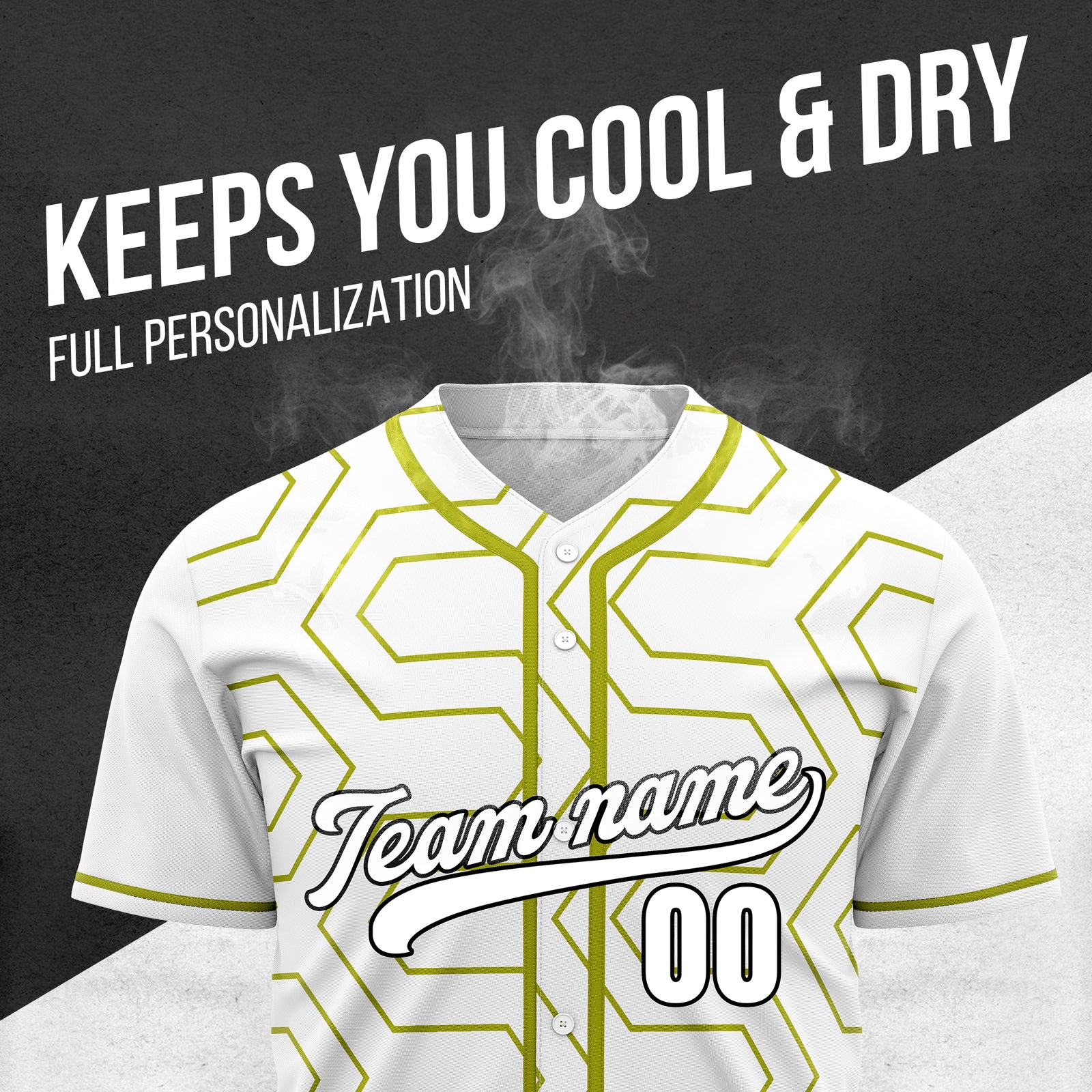 Custom Rhombus Rush White Baseball Sports Jersey Personalized Uniform with Name & Number