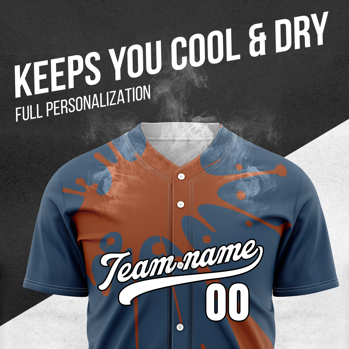 Custom Paint Burst Navy Sports Jersey Personalized Uniform with Name & Number