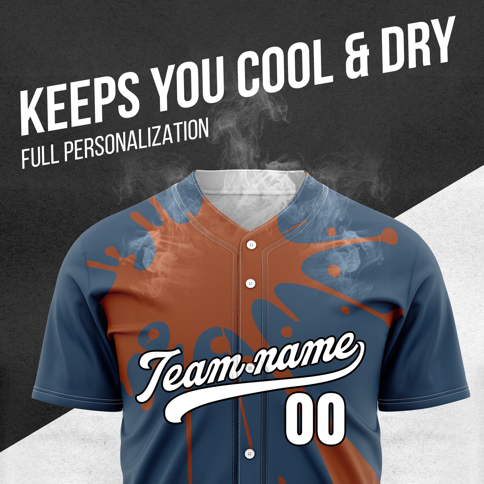 Custom Paint Burst Navy Sports Jersey Personalized Uniform with Name & Number