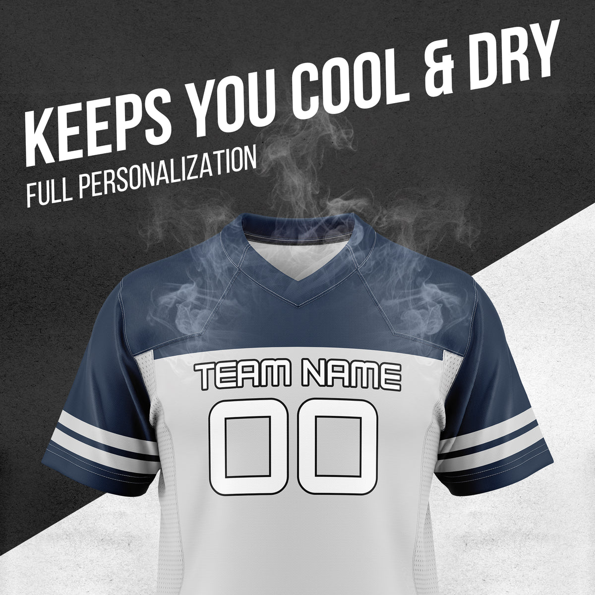 Custom Navy Team Classic Style Mesh Authentic Football Jersey
