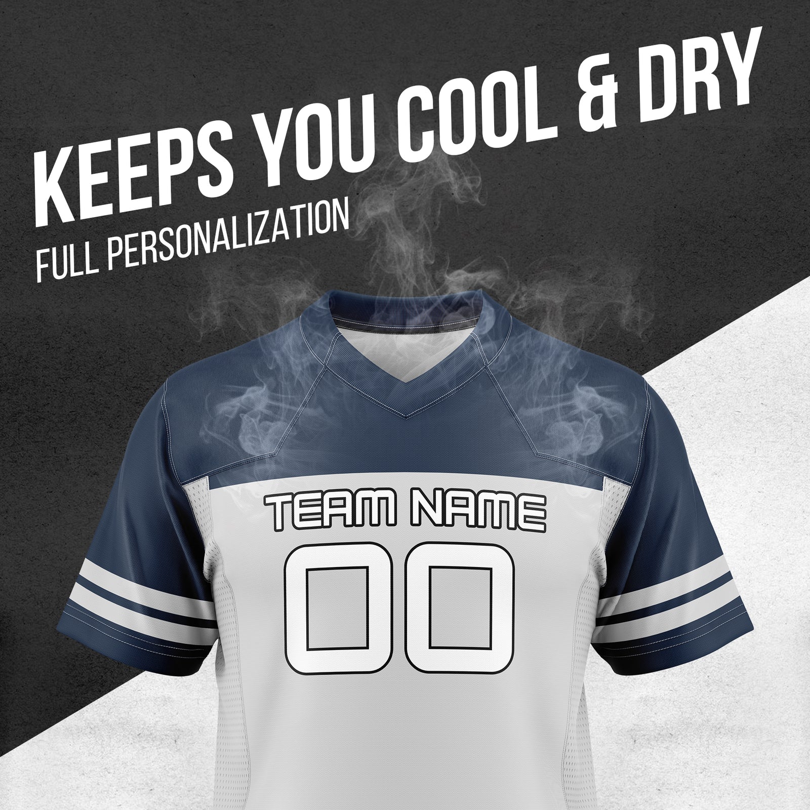 Custom Navy Team Classic Style Mesh Authentic Football Jersey