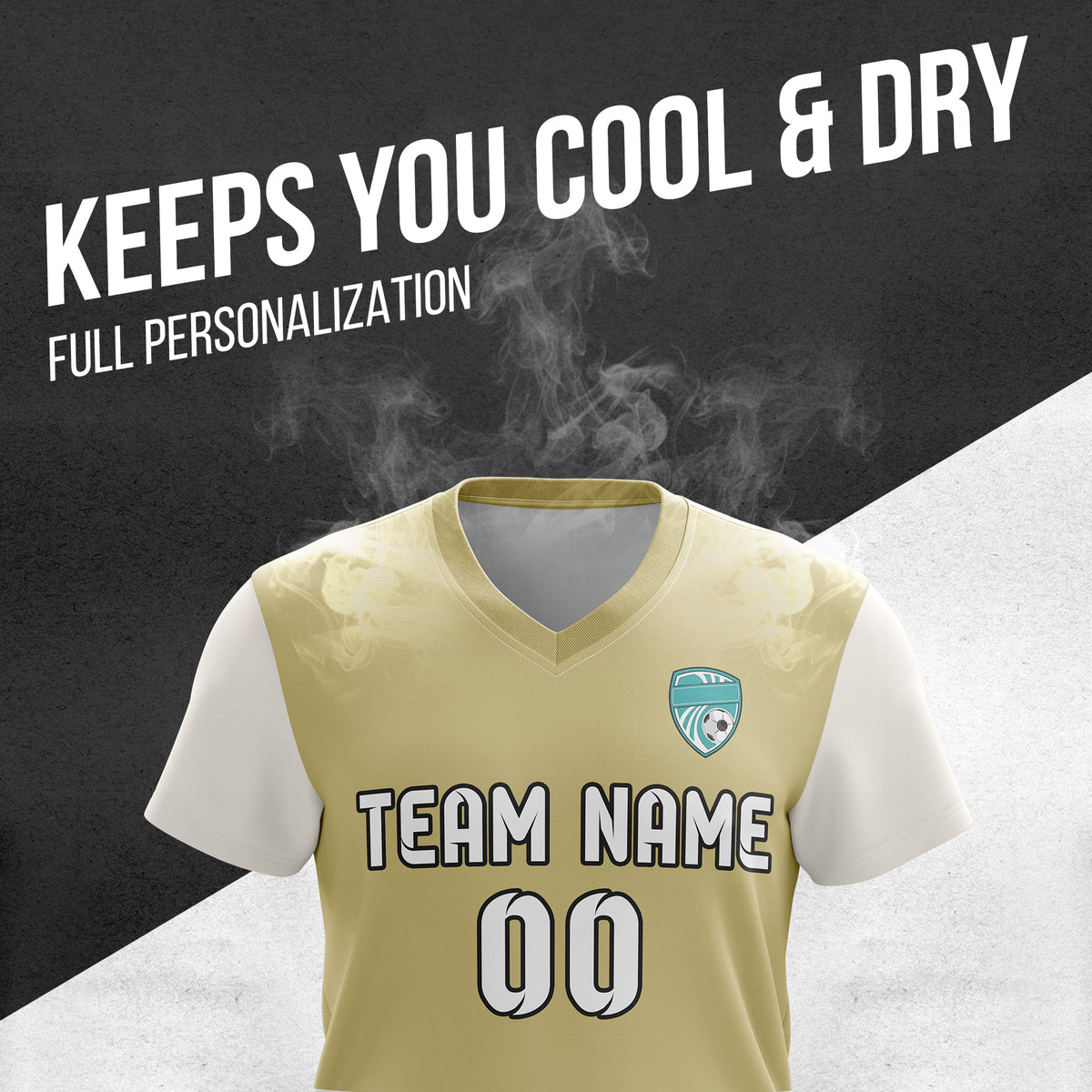 Custom BaseLine V Stripe Pattern khaki Soccer sport Tops Jersey