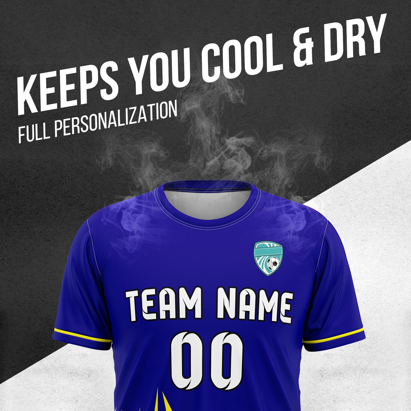 Custom Spark Strike R Side Pattern Soccer Navy Sport Tops Jersey