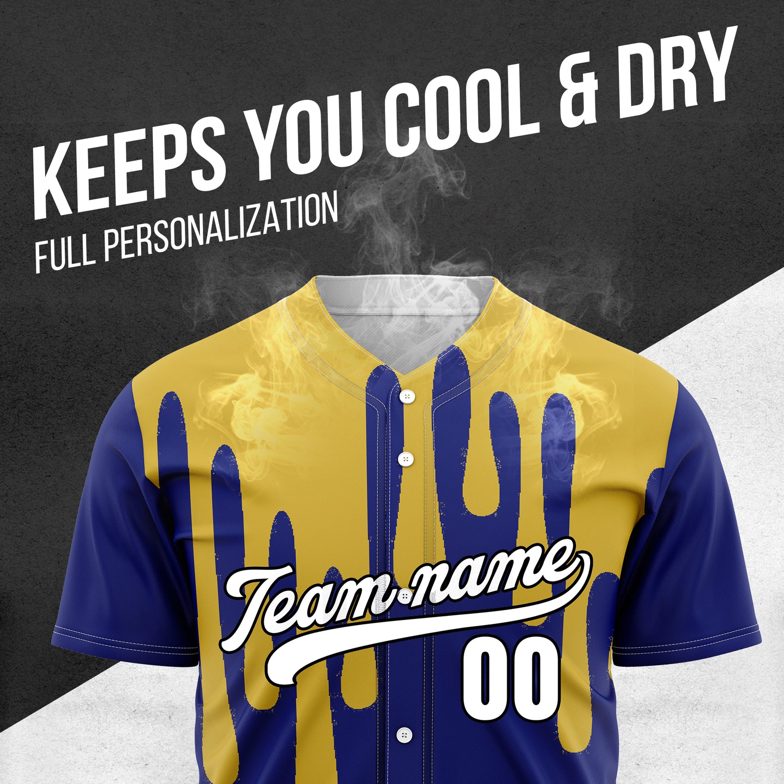 Custom Ink Drip Navy Sports Jersey Personalized Uniform with Name & Number