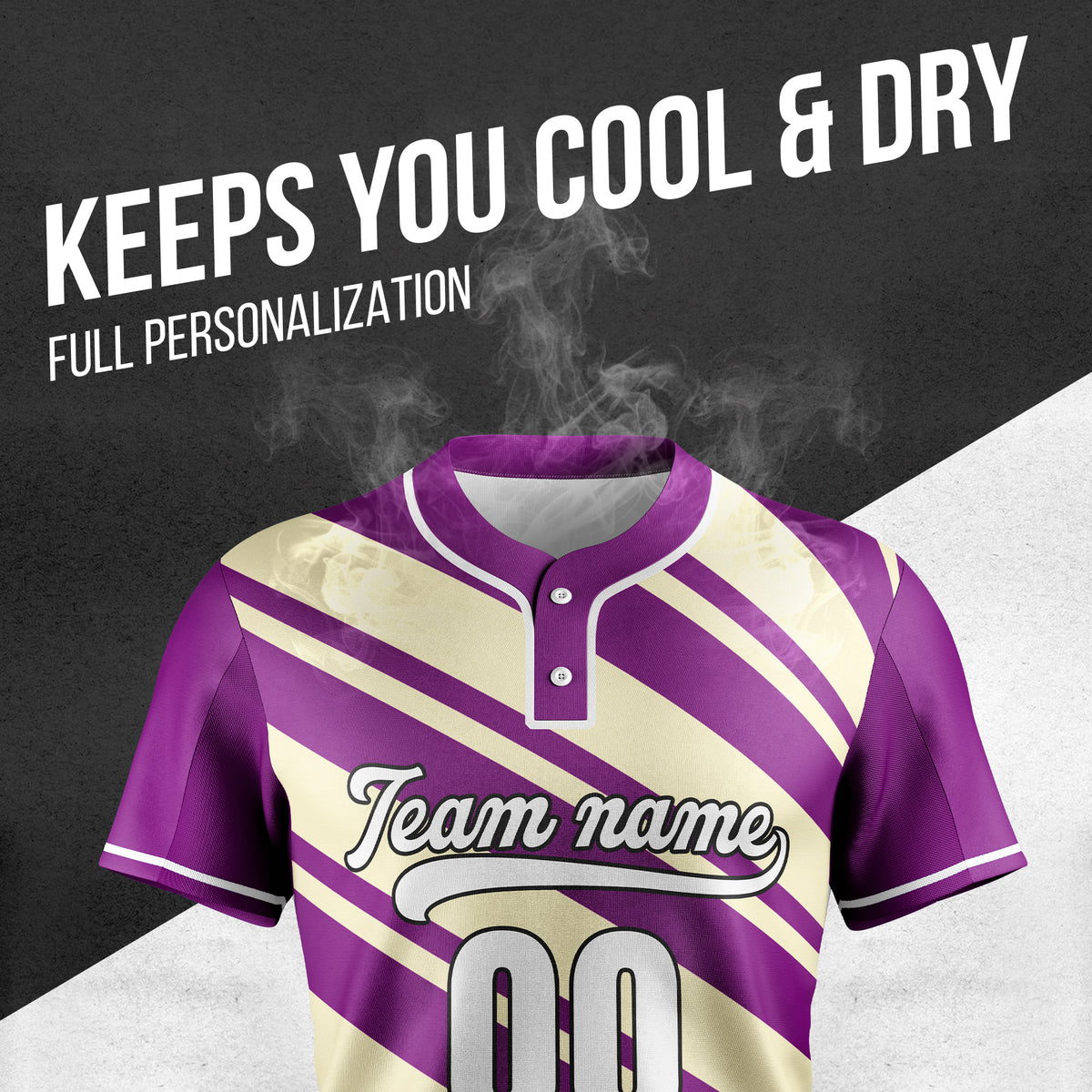 Custom Bold Flow Purple Baseball Sports Jersey Personalized Uniform with Name & Number