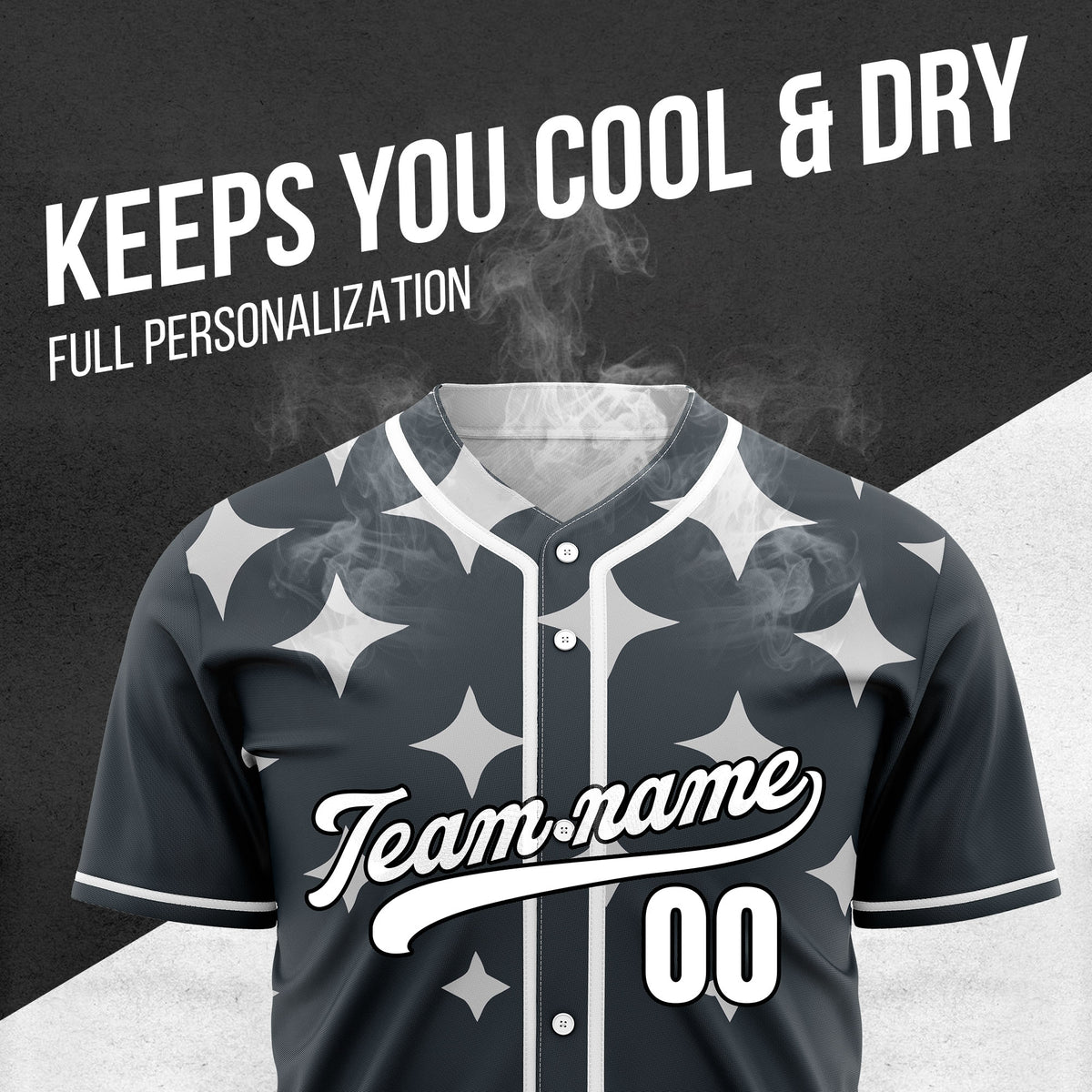 Custom Starlight Grey Baseball Sports Jersey Personalized Uniform with Name & Number