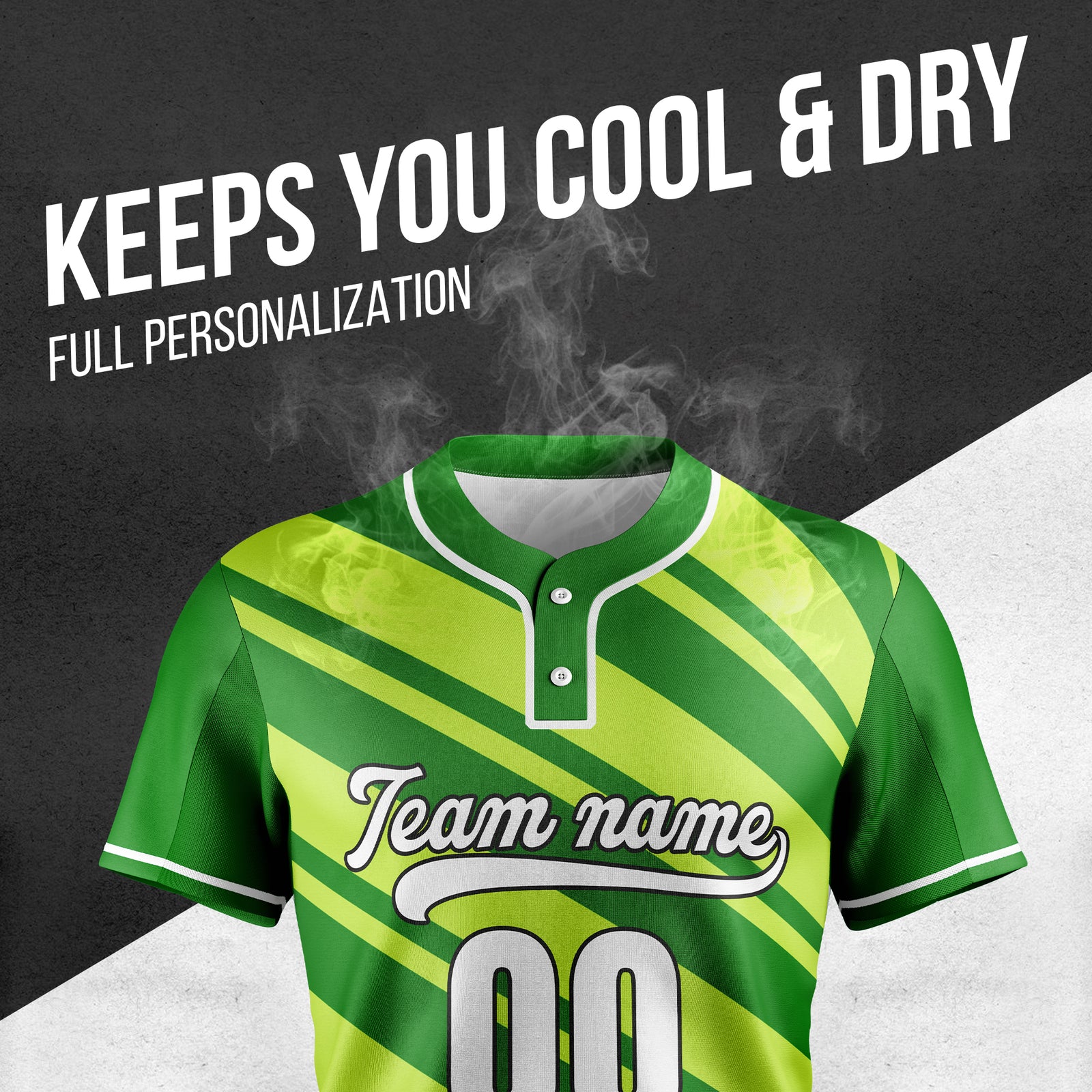 Custom Bold Flow Green Baseball Sports Jersey Personalized Uniform with Name & Number