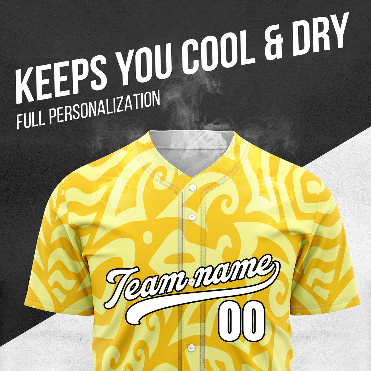 Custom Hawaii Blaze Yellow Baseball Sports Jersey Personalized Uniform with Name & Number