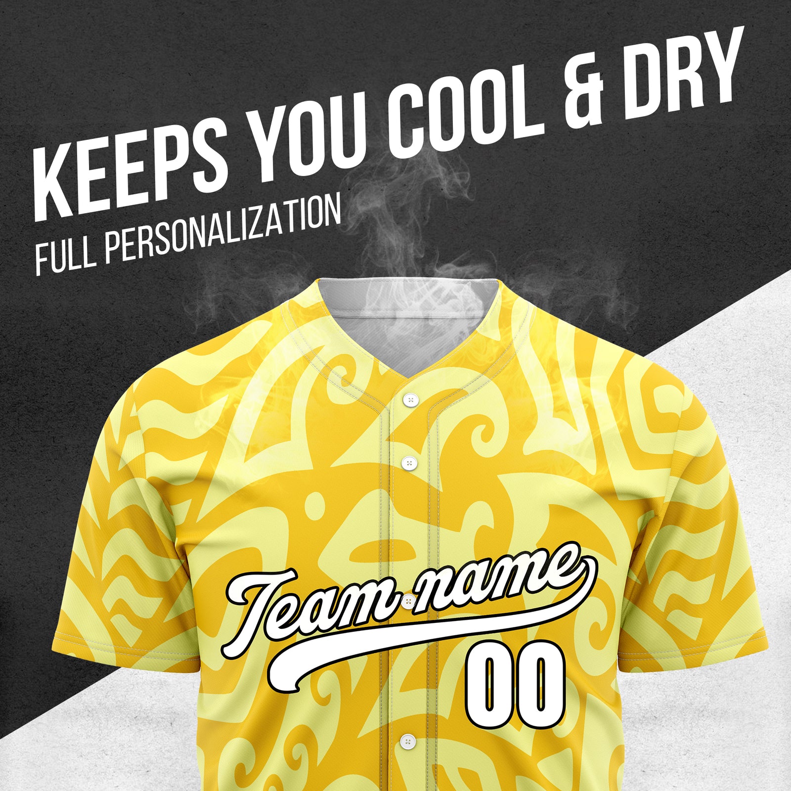 Custom Hawaii Blaze Yellow Baseball Sports Jersey Personalized Uniform with Name & Number
