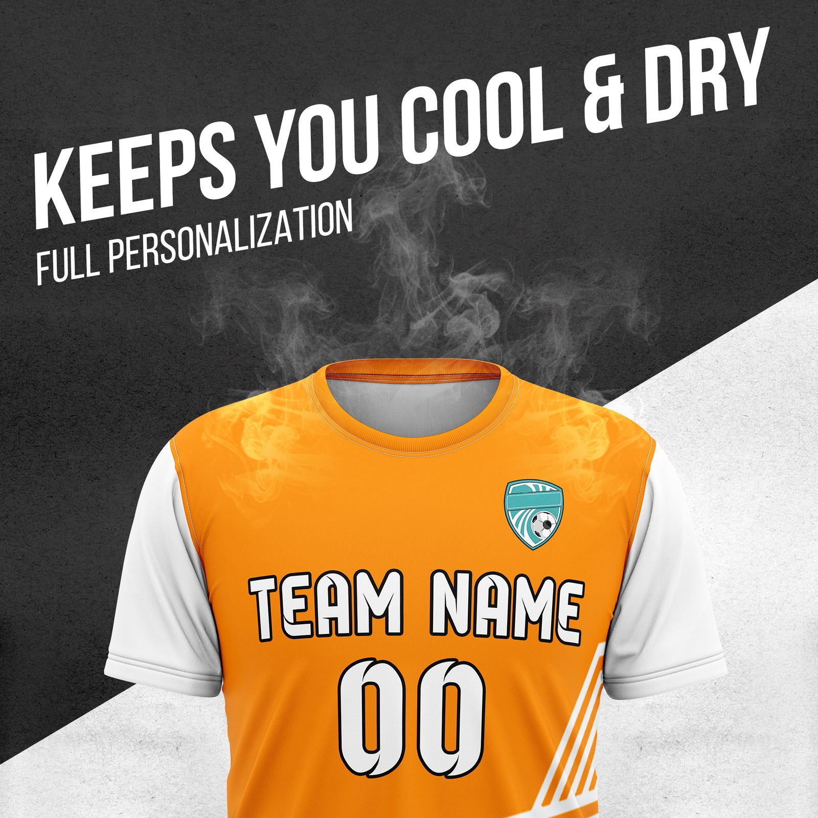 Custom Rapid Line R Side Pattern Soccer Orange sport Tops Jersey