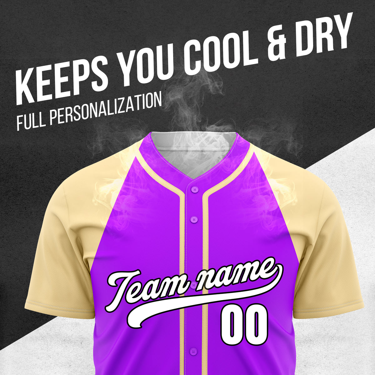 Custom Baseline Baseball Purple Sports Jersey Personalized Uniform with Name & Number