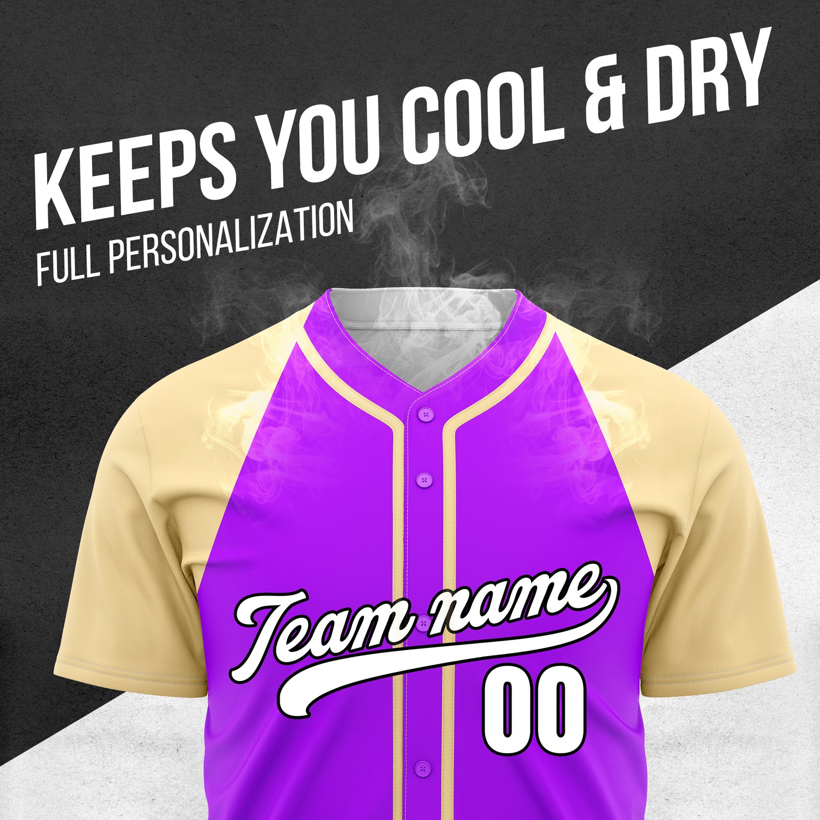 Custom Baseline Baseball Purple Sports Jersey Personalized Uniform with Name & Number