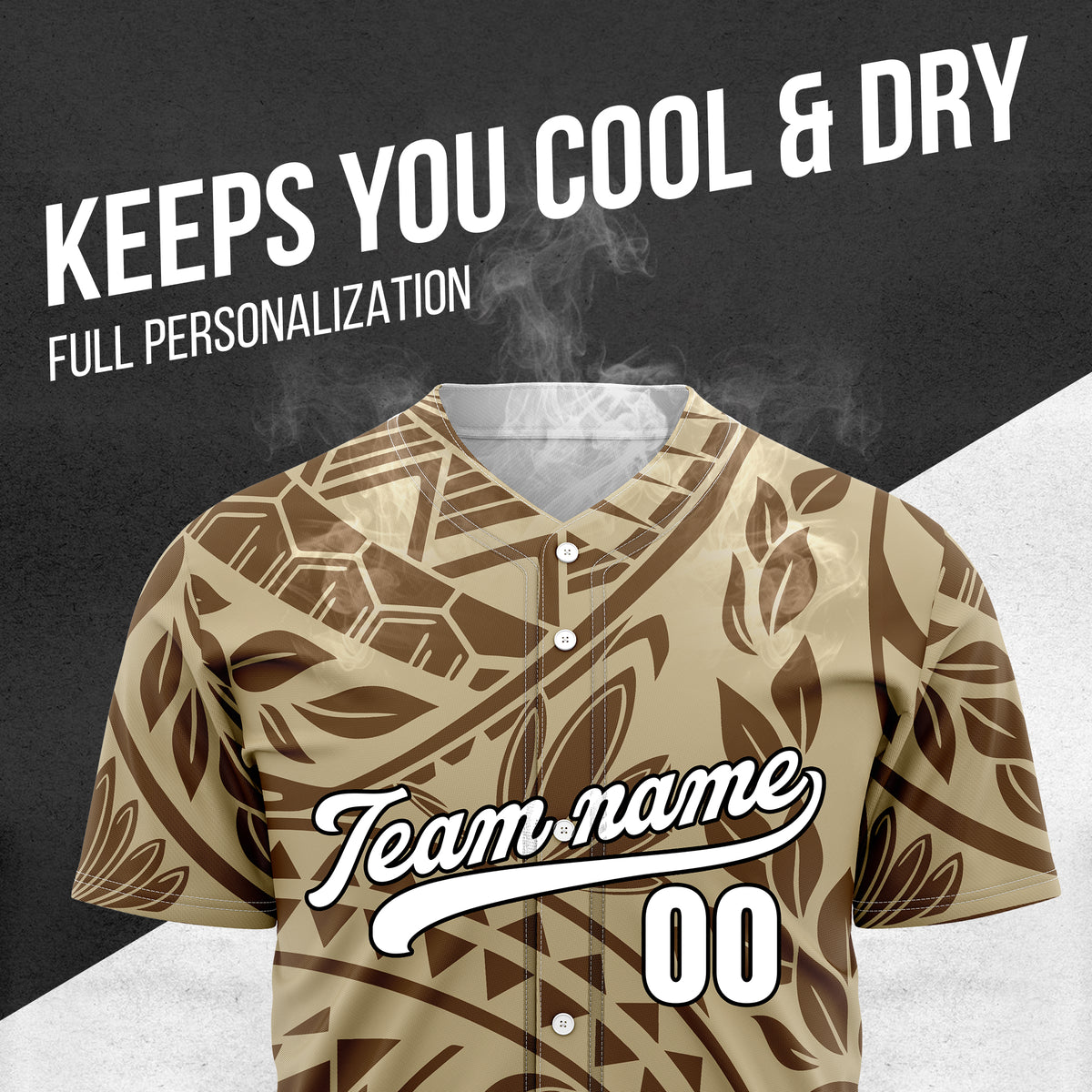 Custom Hawaii Storm Khaki Baseball Sports Jersey Personalized Uniform with Name & Number