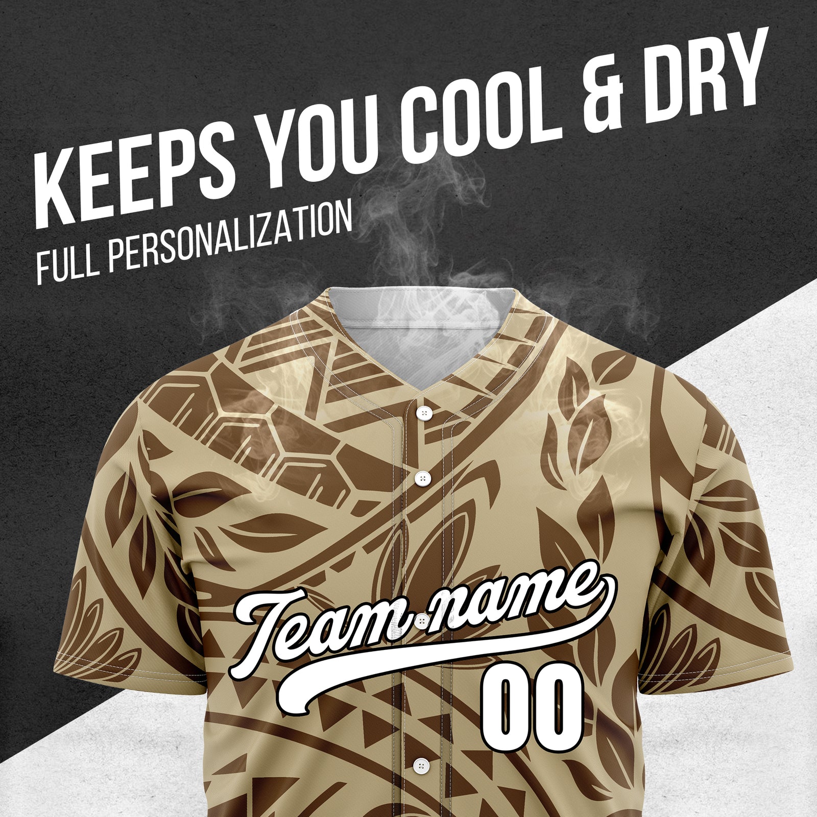 Custom Hawaii Storm Khaki Baseball Sports Jersey Personalized Uniform with Name & Number