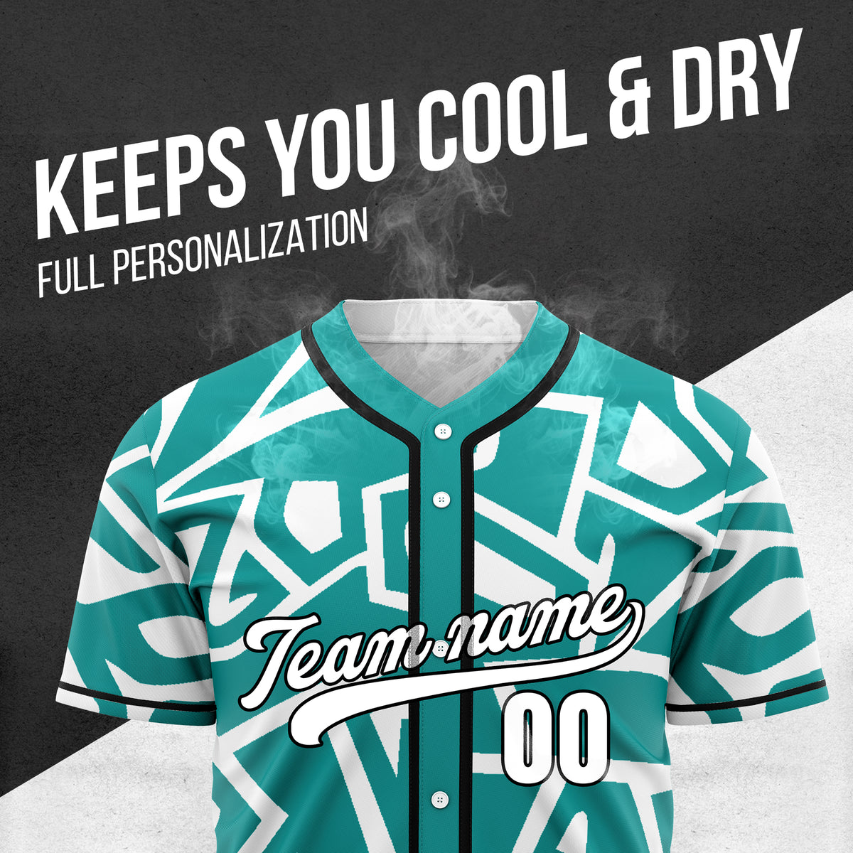 Custom Shadow Rebels Teal Baseball Sports Jersey Personalized Uniform with Name & Number