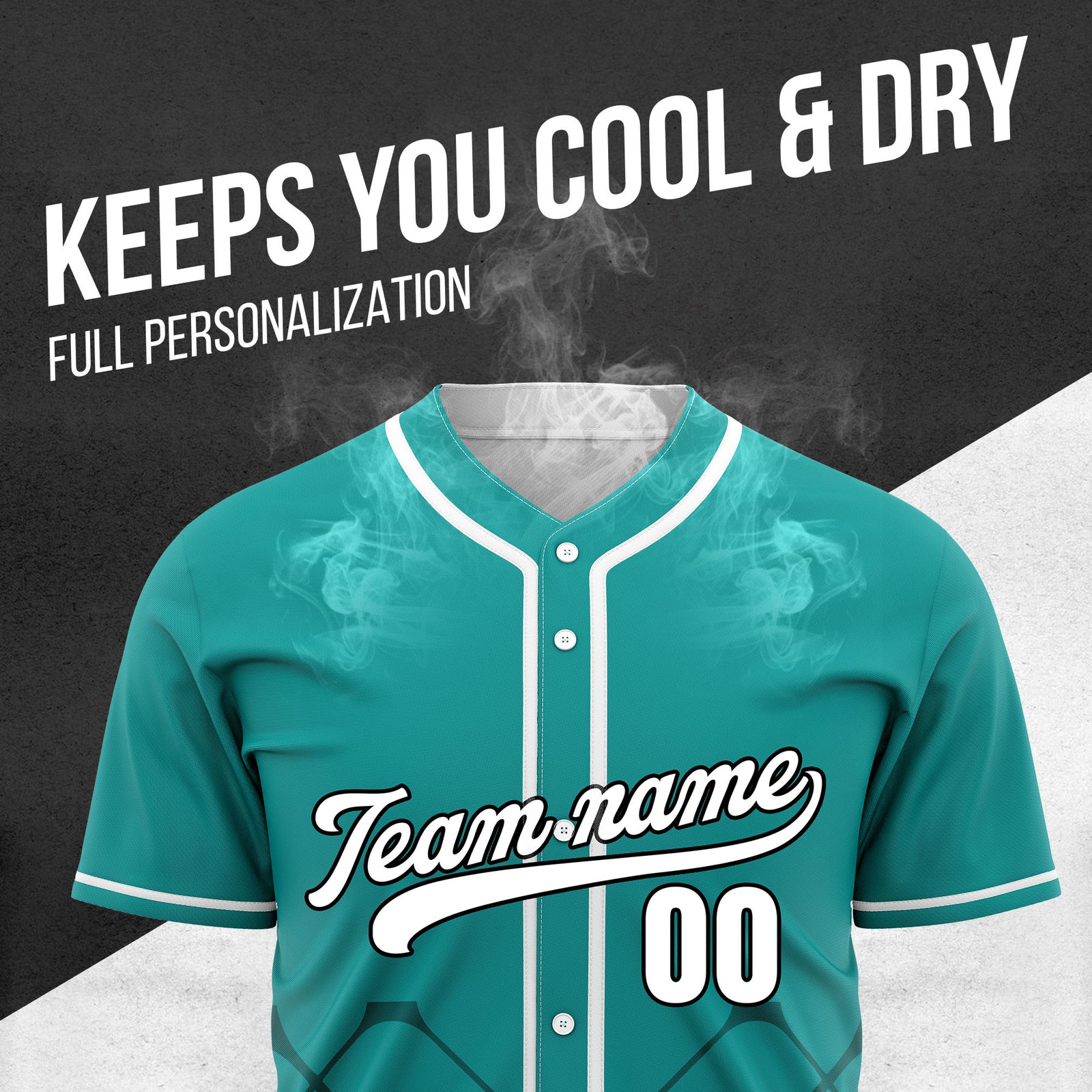 Custom Gridlock Teal Baseball Sports Jersey Personalized Uniform with Name & Number