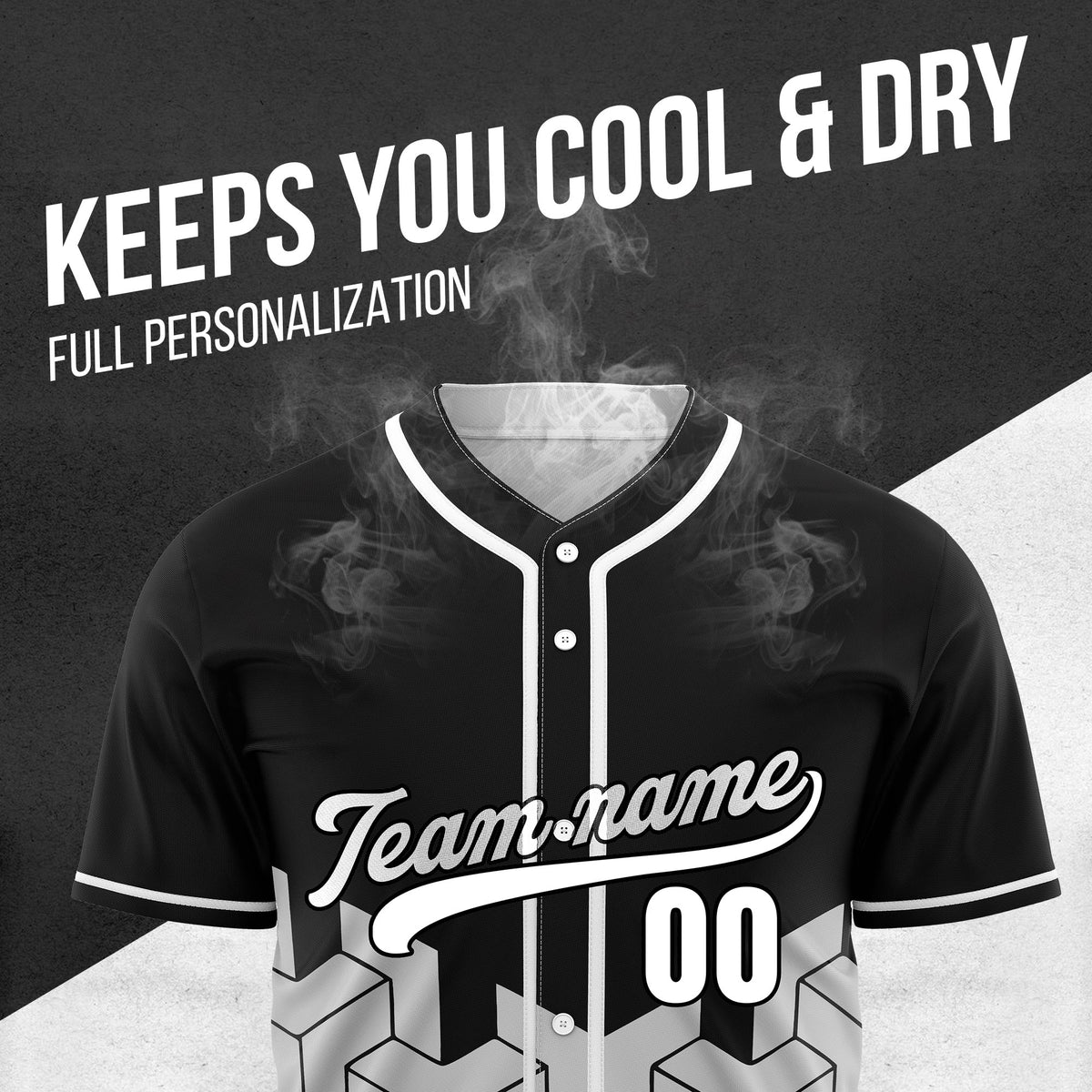 Custom Grid Iron Black Baseball Sports Jersey Personalized Uniform with Name & Number