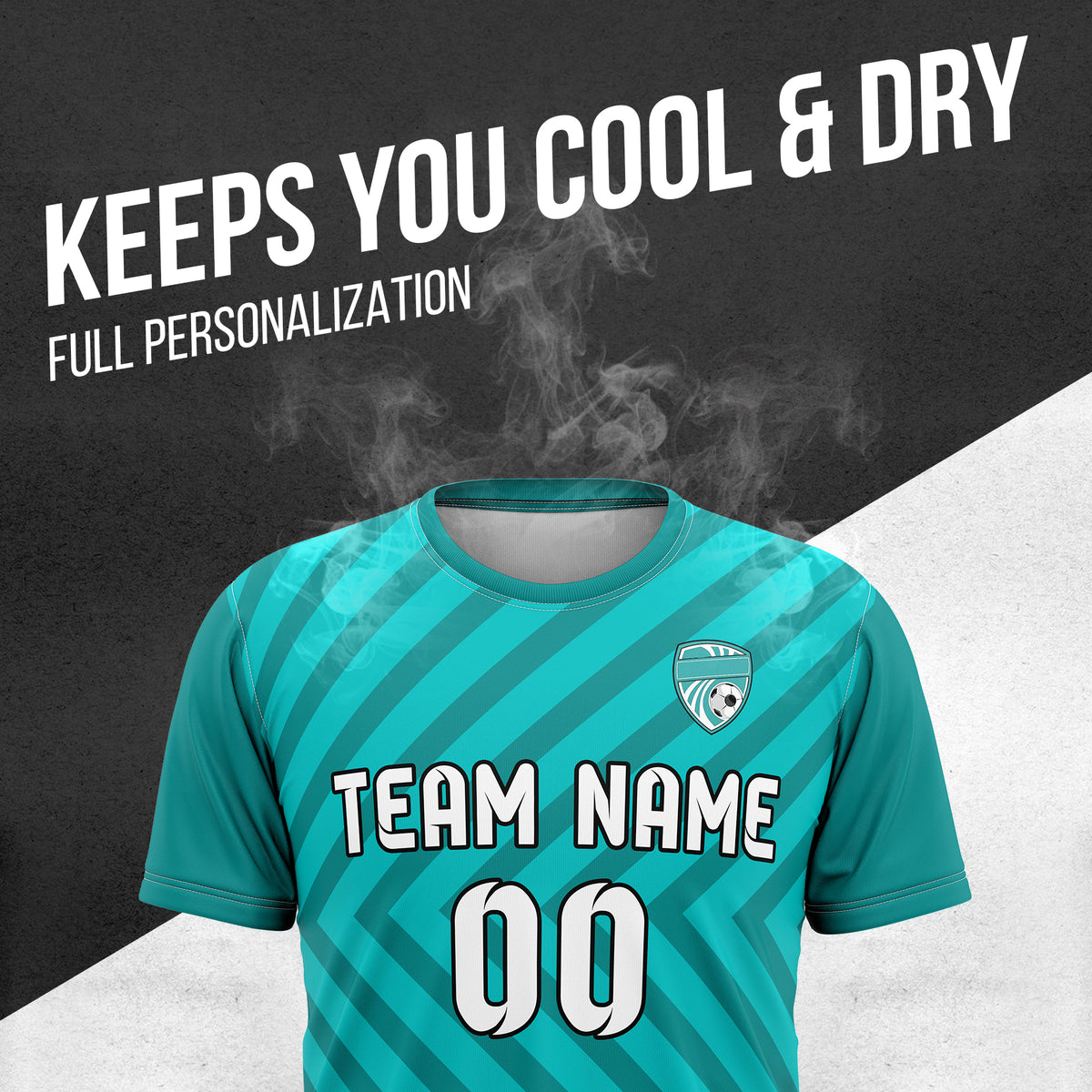 Custom SwiftStripe Teal Soccer sport Tops Jersey