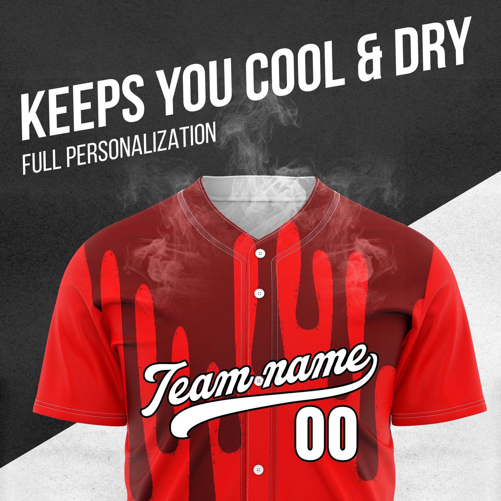 Custom Ink Drip Red Sports Jersey Personalized Uniform with Name & Number