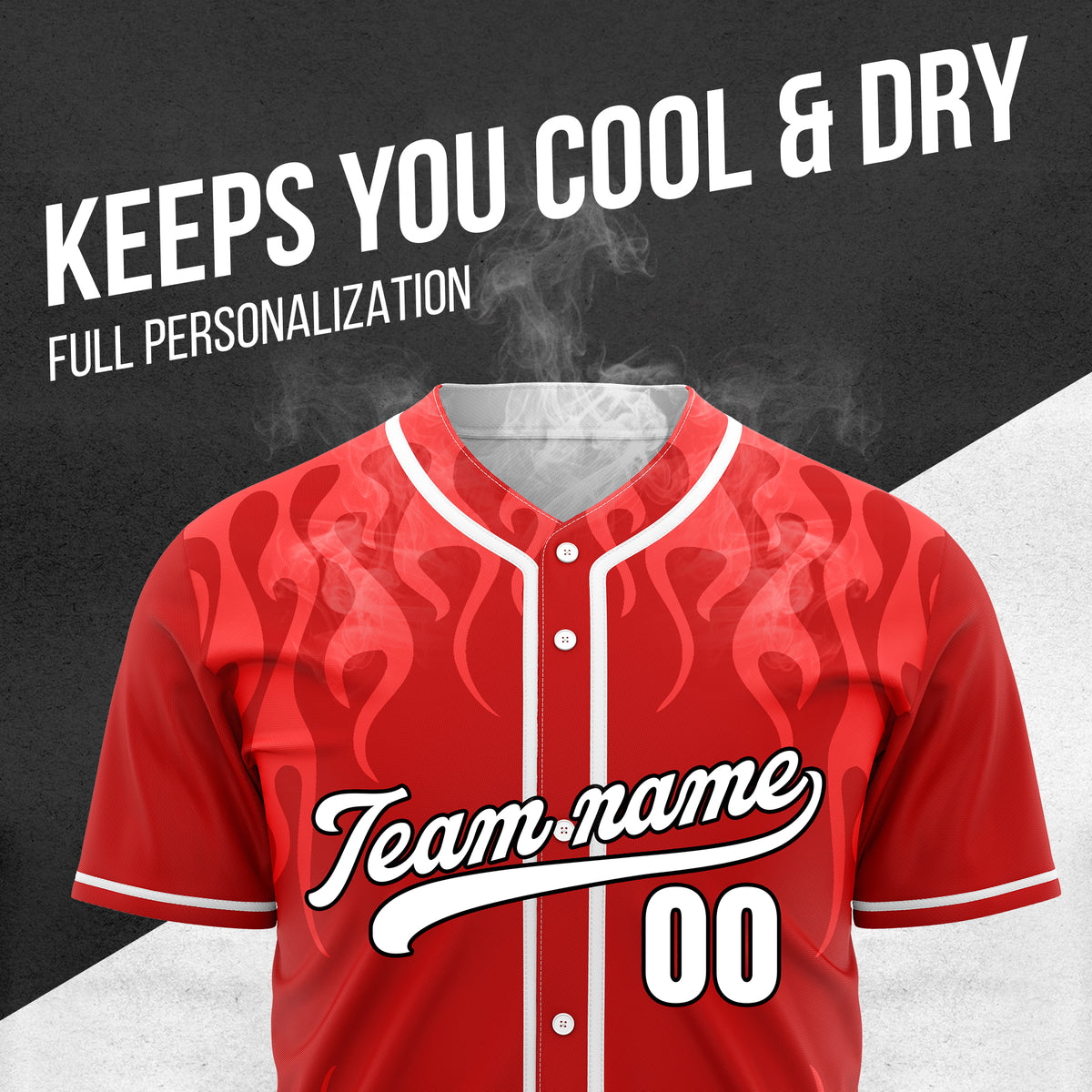 Custom Frostburn Red Baseball Sports Jersey Personalized Uniform with Name & Number