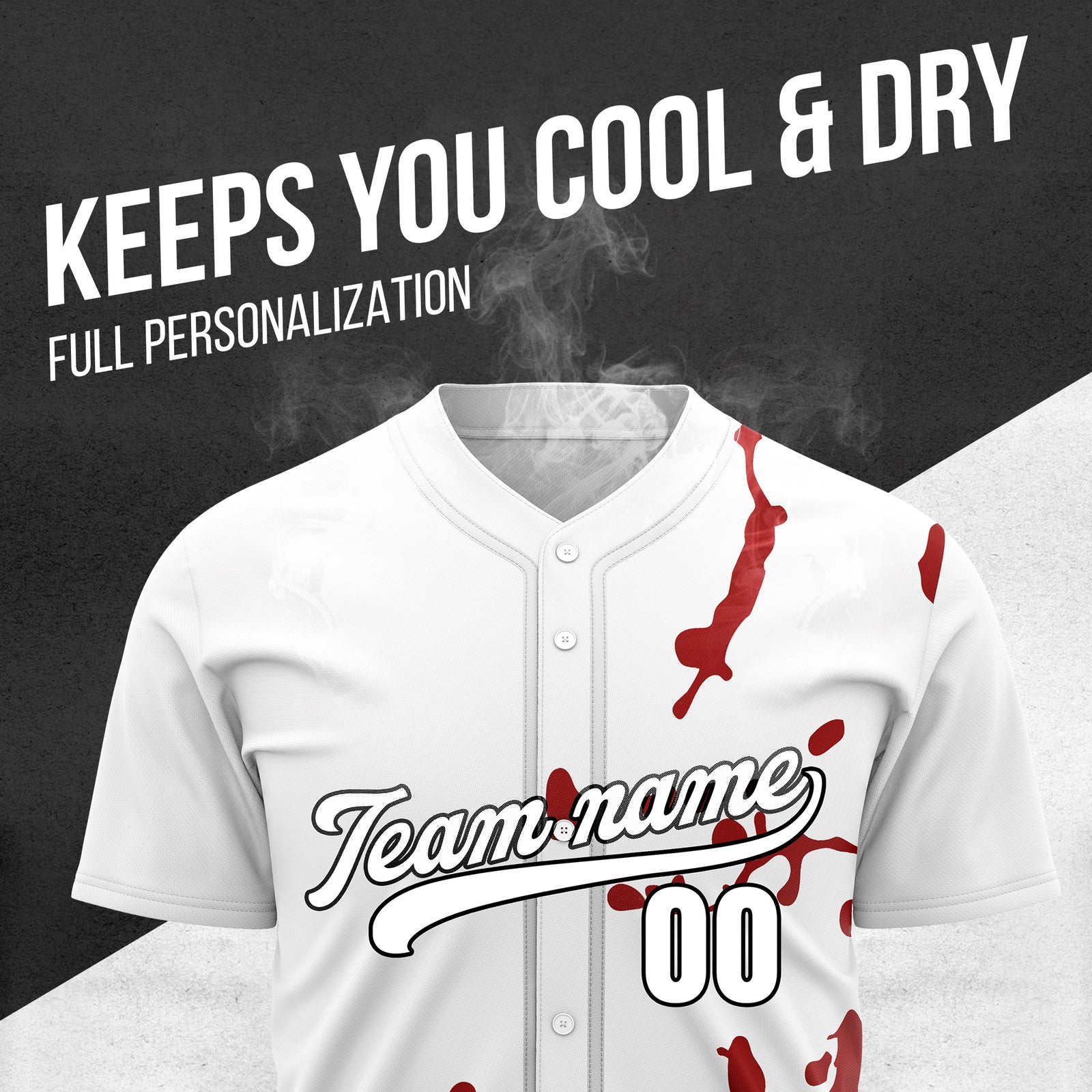 Custom Ink Paint Pop White Sports Jersey Personalized Uniform with Name & Number