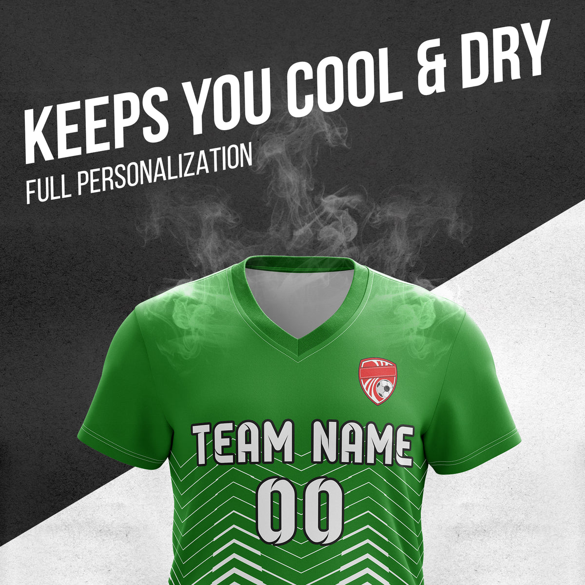 Custom Apex Strike V-Side Pattern Green Soccer sport Tops Jersey