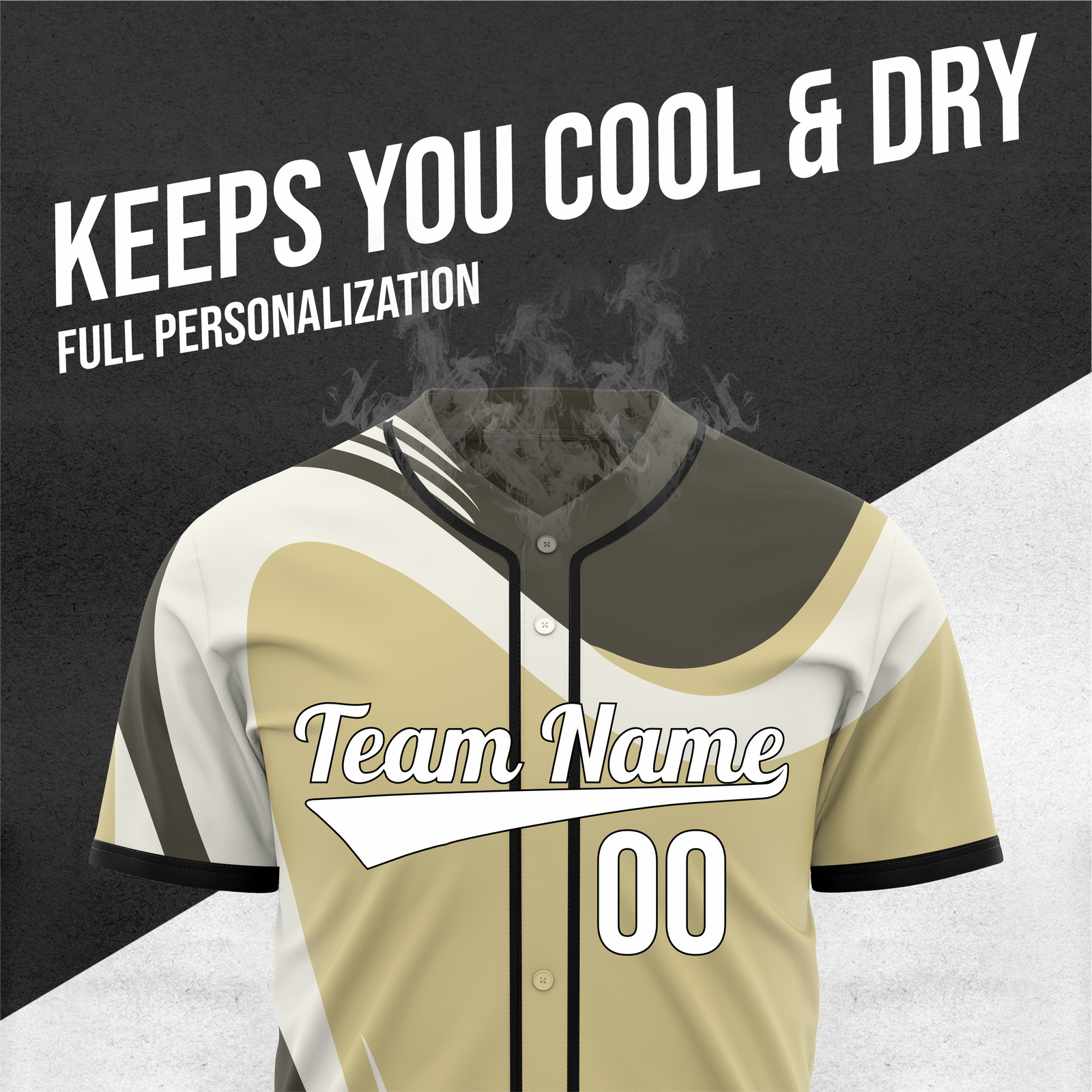 Custom Heritage Flow Baseball Khaki Sports Jersey Personalized Uniform with Name & Number