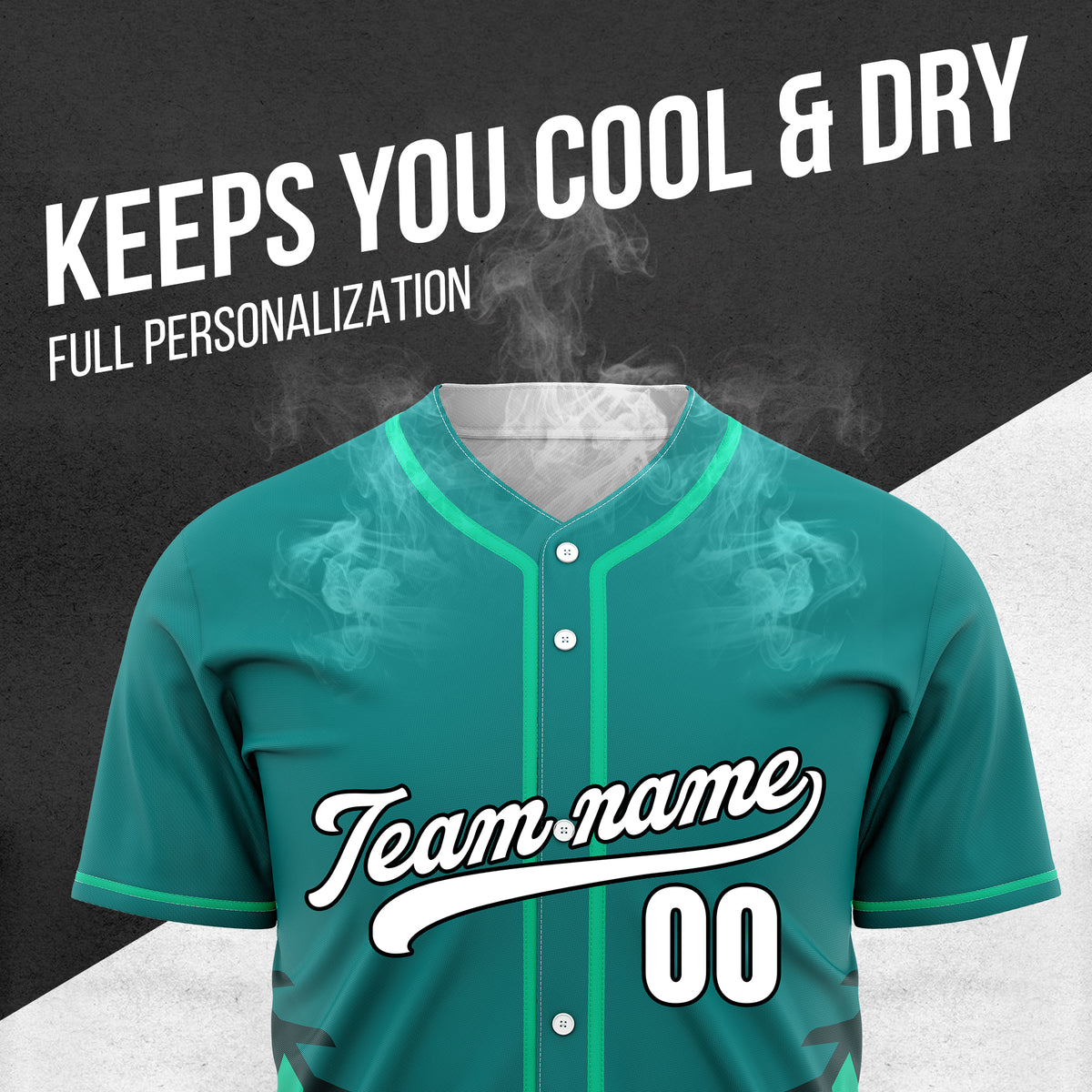 Custom Stitchline Baseball Teal Sports Jersey Personalized Uniform with Name & Number