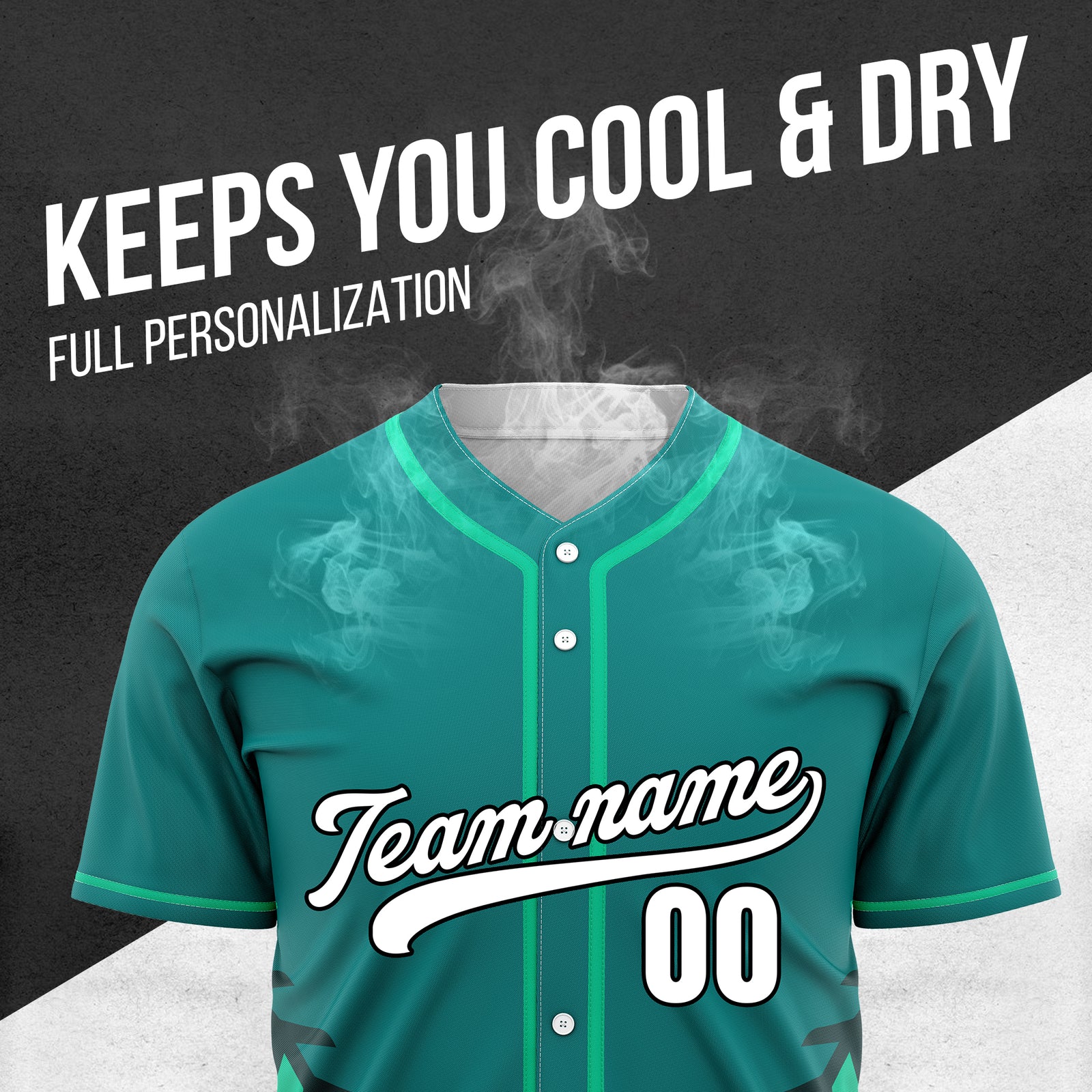 Custom Stitchline Baseball Teal Sports Jersey Personalized Uniform with Name & Number