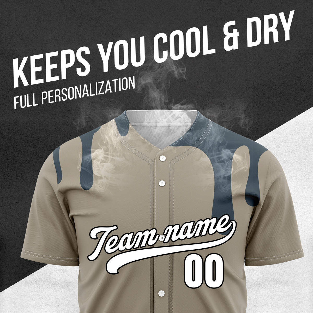 Custom Ink Dripline Grey Sports Jersey Personalized Uniform with Name & Number