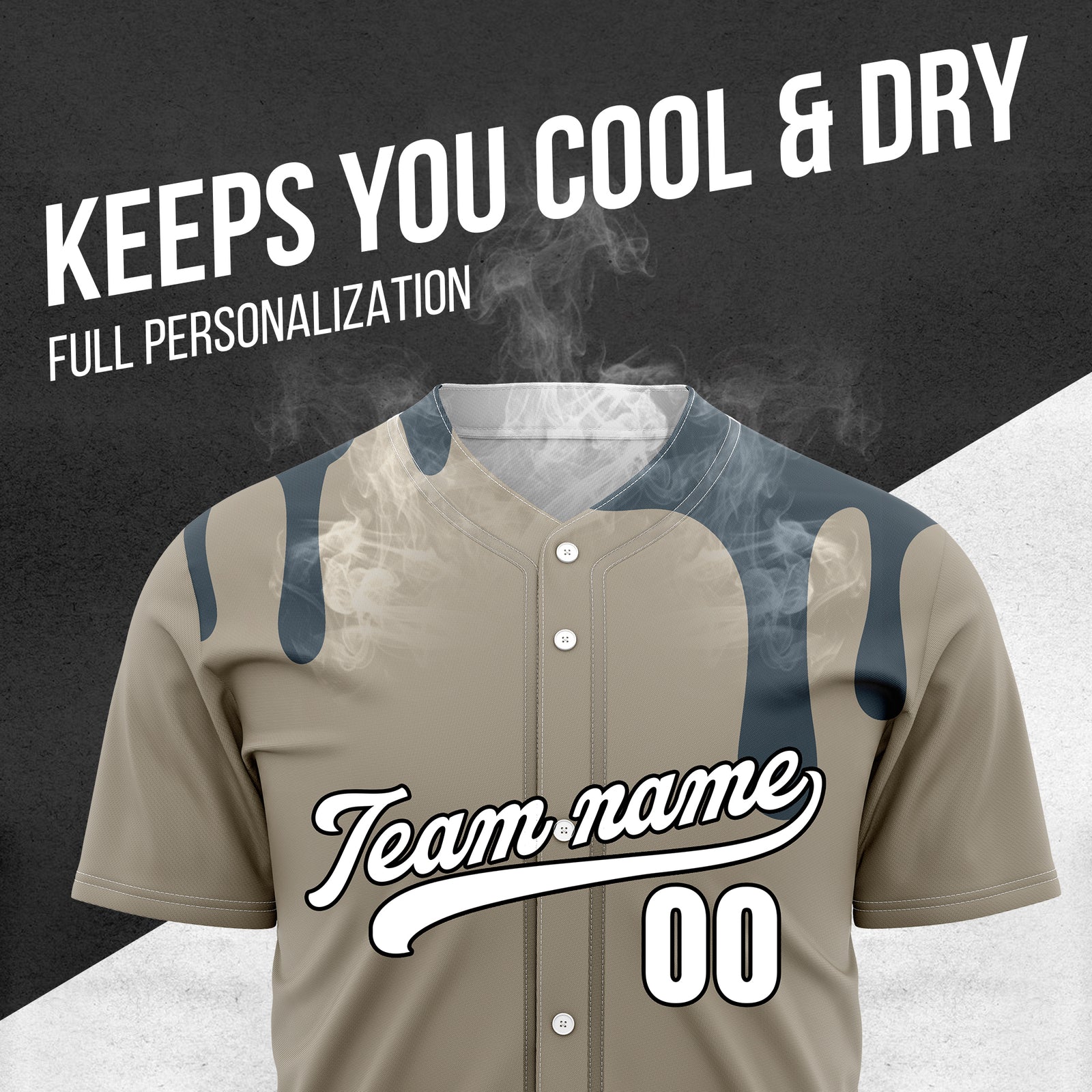 Custom Ink Dripline Grey Sports Jersey Personalized Uniform with Name & Number