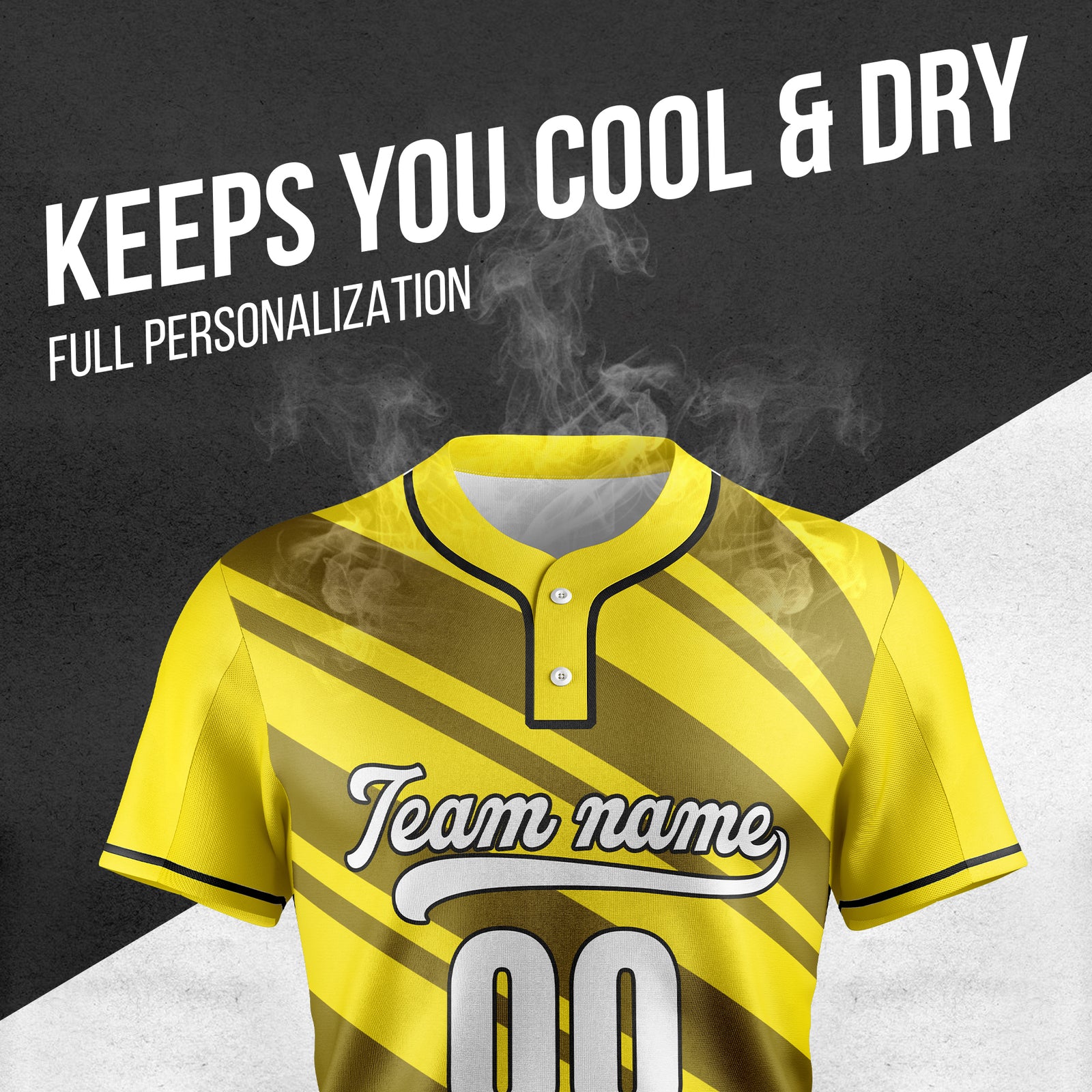 Custom Bold Flow Yellow Baseball Sports Jersey Personalized Uniform with Name & Number