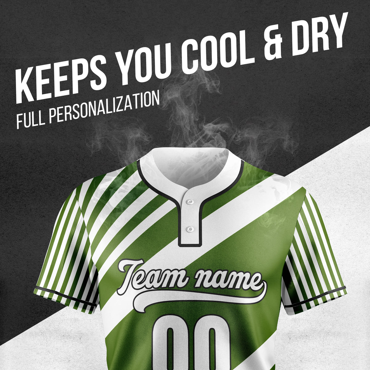 Custom Vibe Split White Baseball Sports Jersey Personalized Uniform with Name & Number