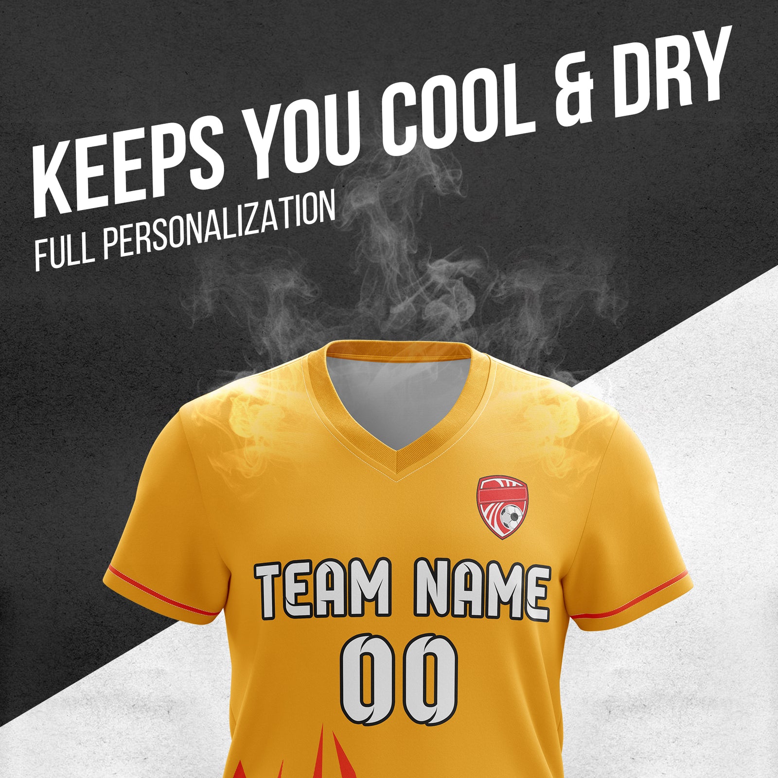 Custom Spark Strike V-Side Pattern Orange Soccer sport Tops Jersey