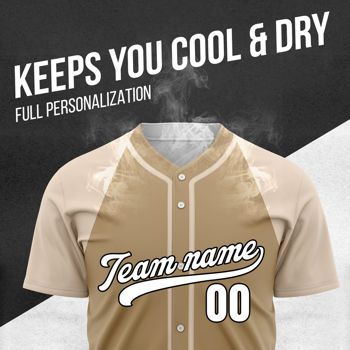 Custom Baseline Baseball Khaki Sports Jersey Personalized Uniform with Name & Number