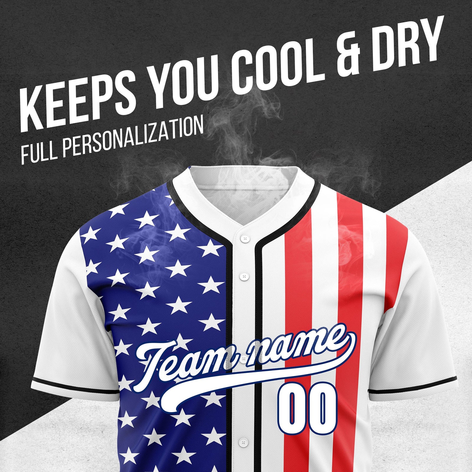 Custom Liberty Stars Baseball Sports Jersey Personalized Uniform with Name & Number