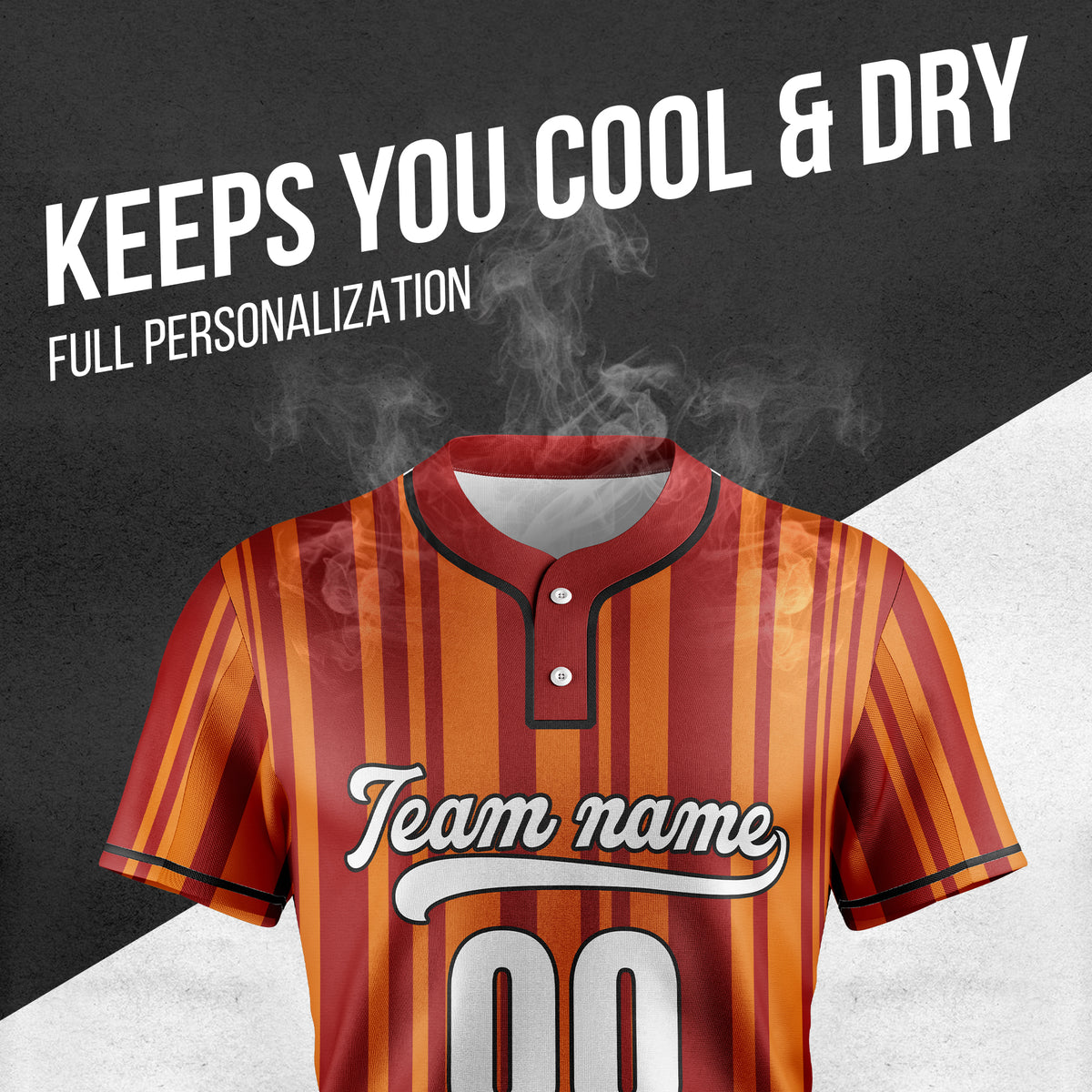 Custom Stripe Fusion Red Baseball Sports Jersey Personalized Uniform with Name & Number