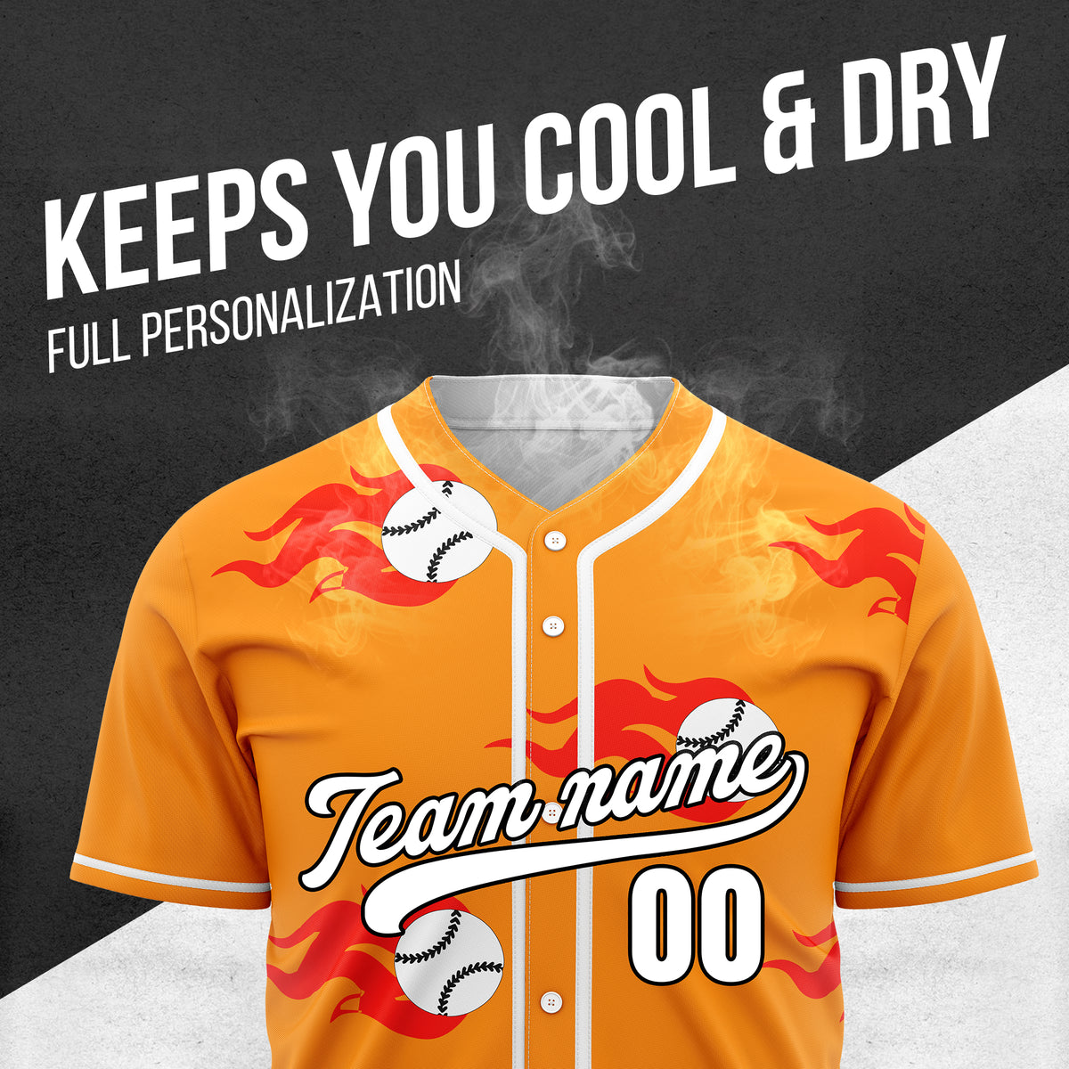 Custom Fireballers Orange Baseball Sports Jersey Personalized Uniform with Name & Number