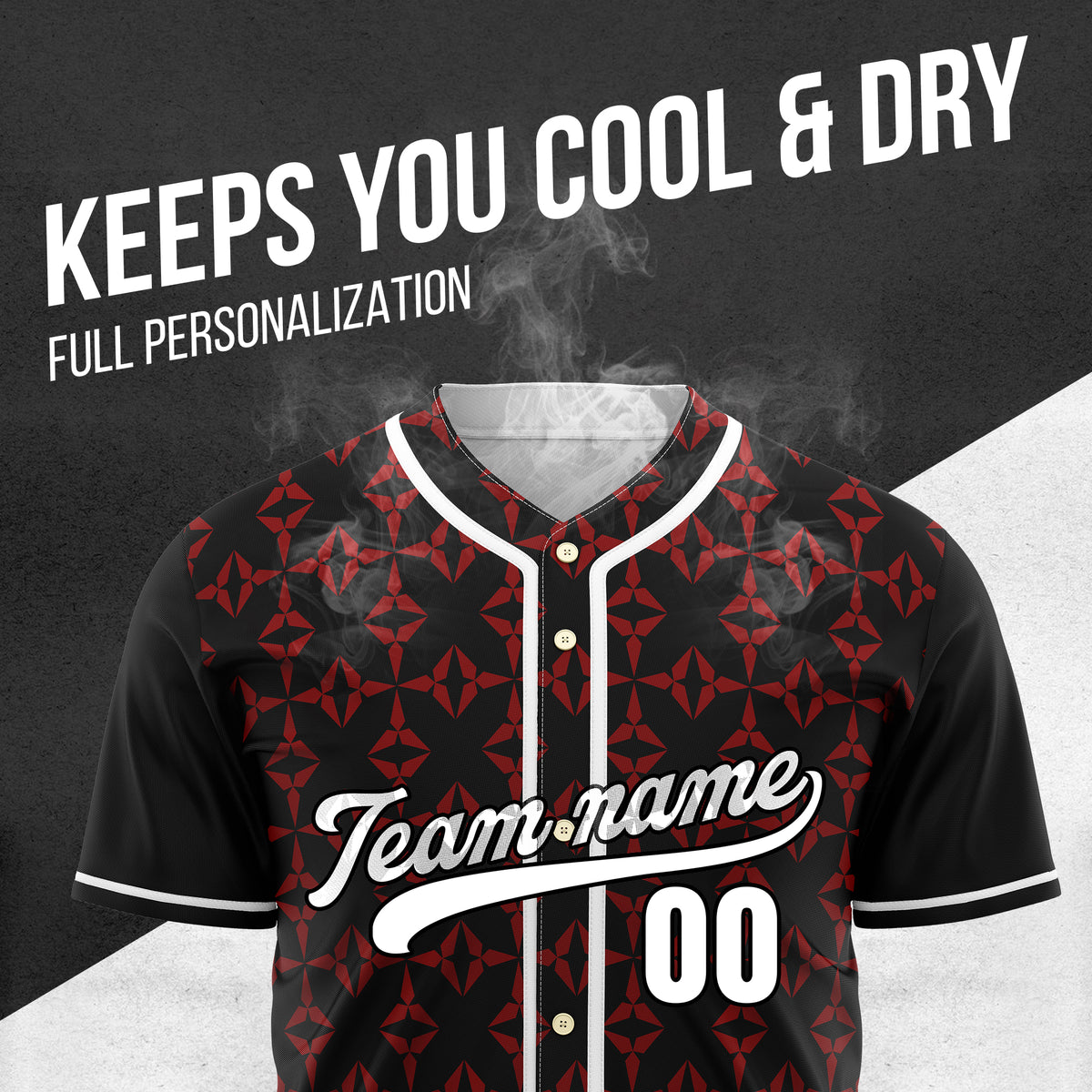 Custom Rhombic Black Baseball Sports Jersey Personalized Uniform with Name & Number