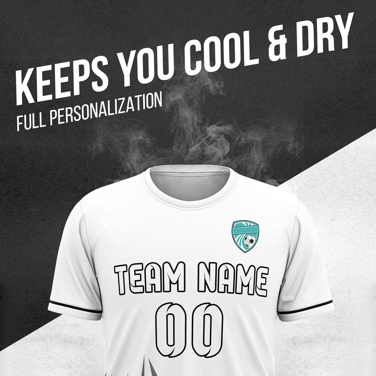 Custom Spark Strike R Side Pattern Soccer White Sport Tops Jersey