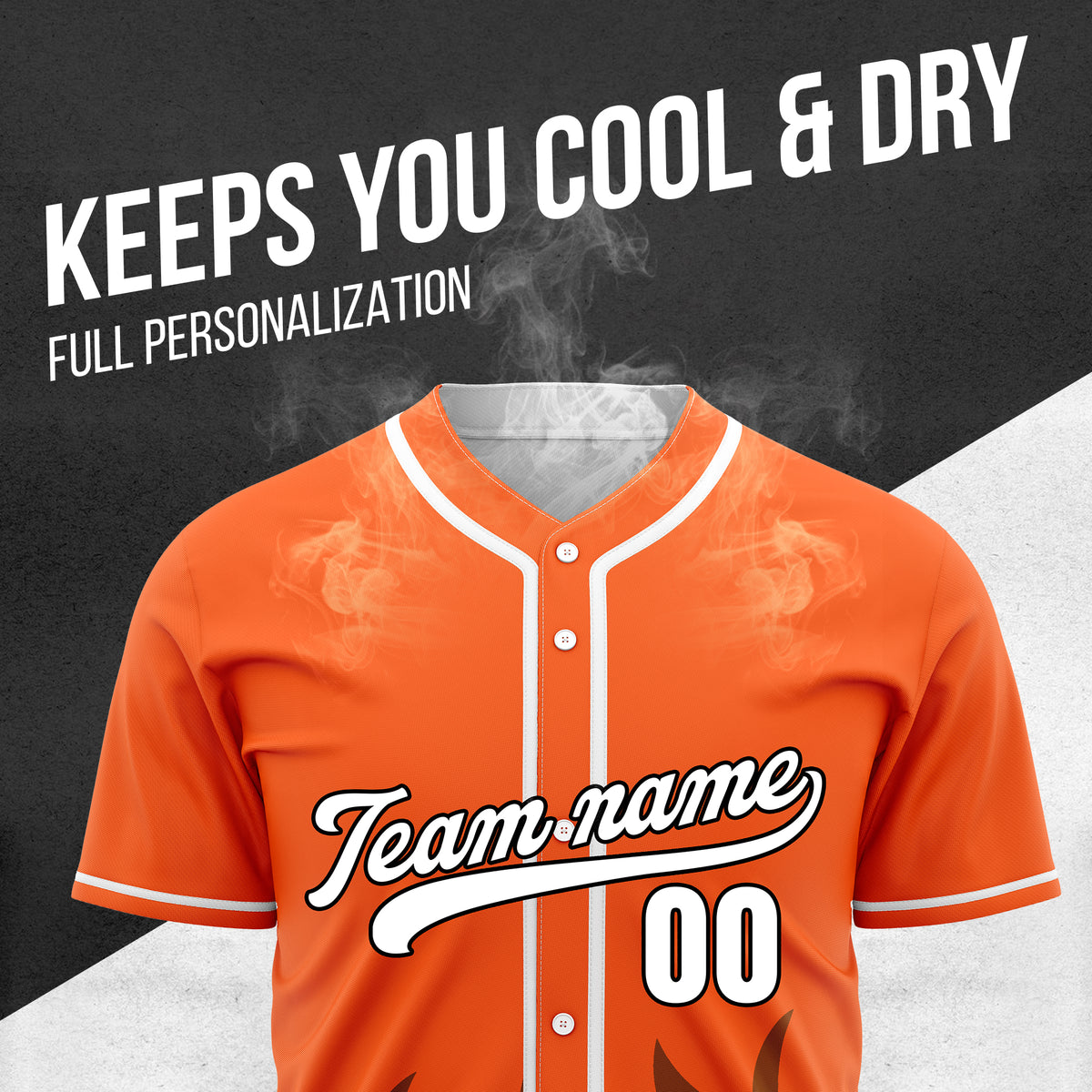 Custom Burnout Orange Baseball Sports Jersey Personalized Uniform with Name & Number