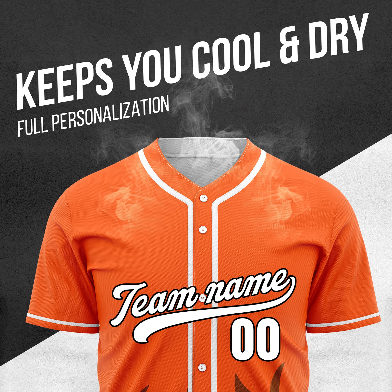 Custom Burnout Orange Baseball Sports Jersey Personalized Uniform with Name & Number